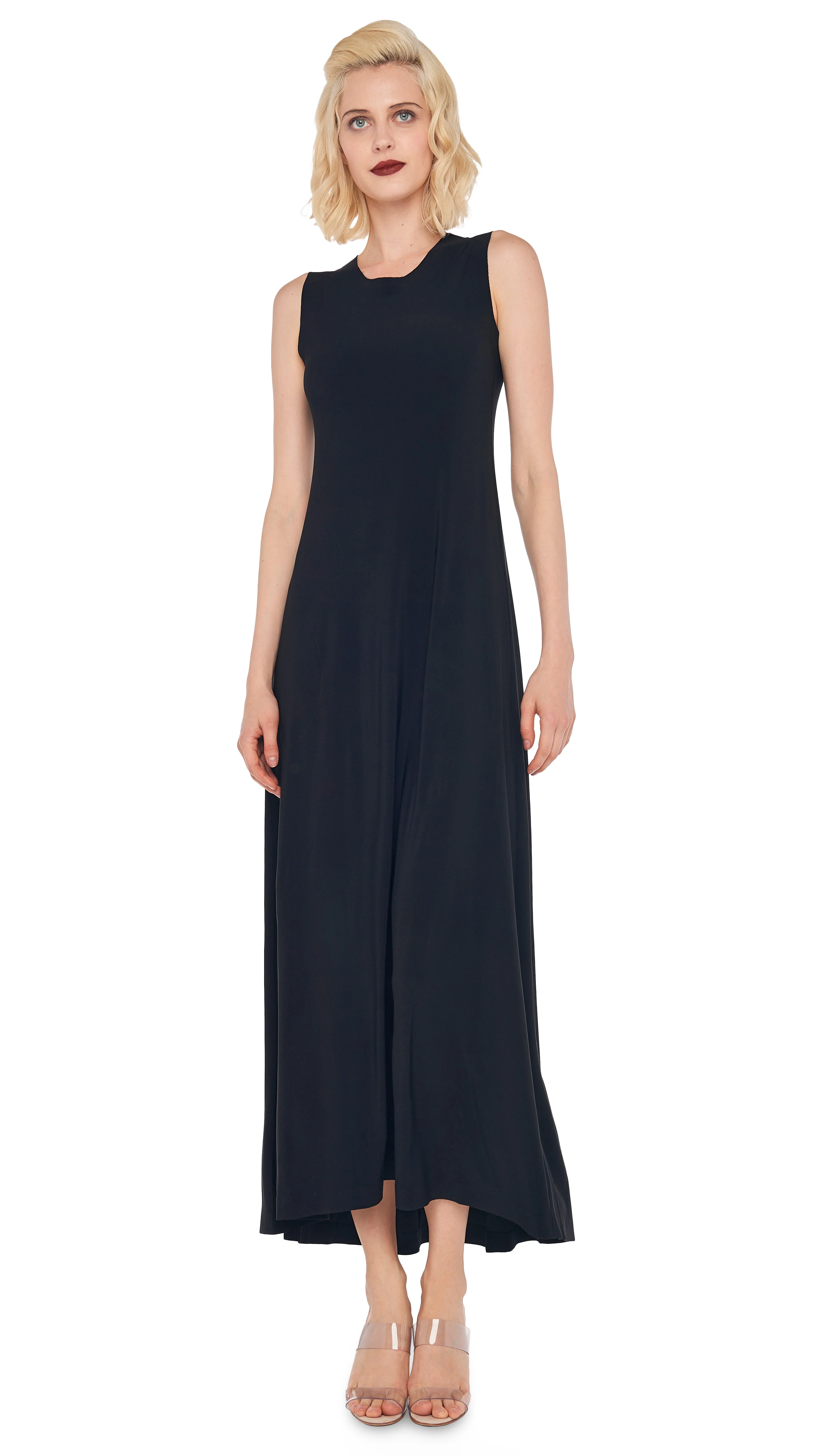 SLEEVELESS LONG SWING DRESS - 1
