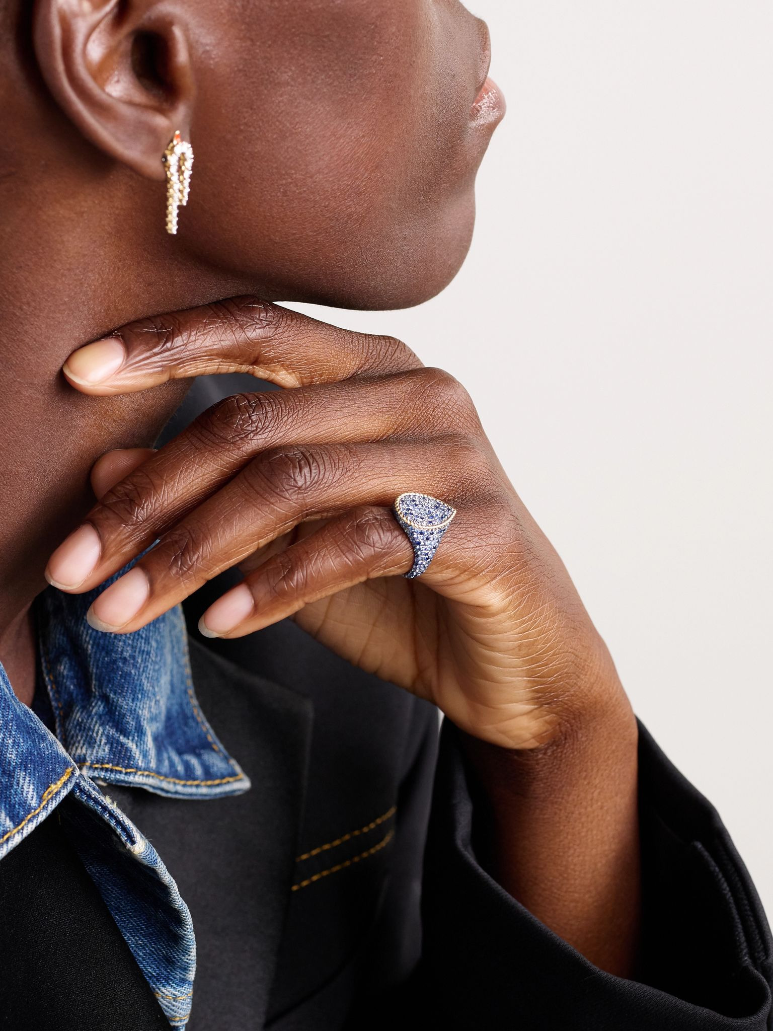 Poire 9-karat gold sapphire ring Blue - 2