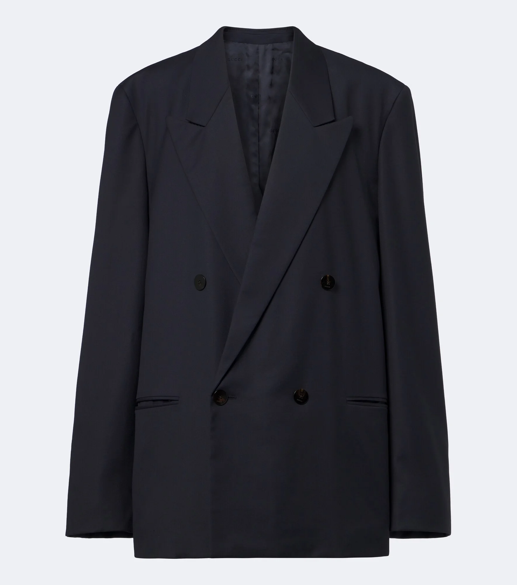 Double-breasted oversized wool blazer - 1