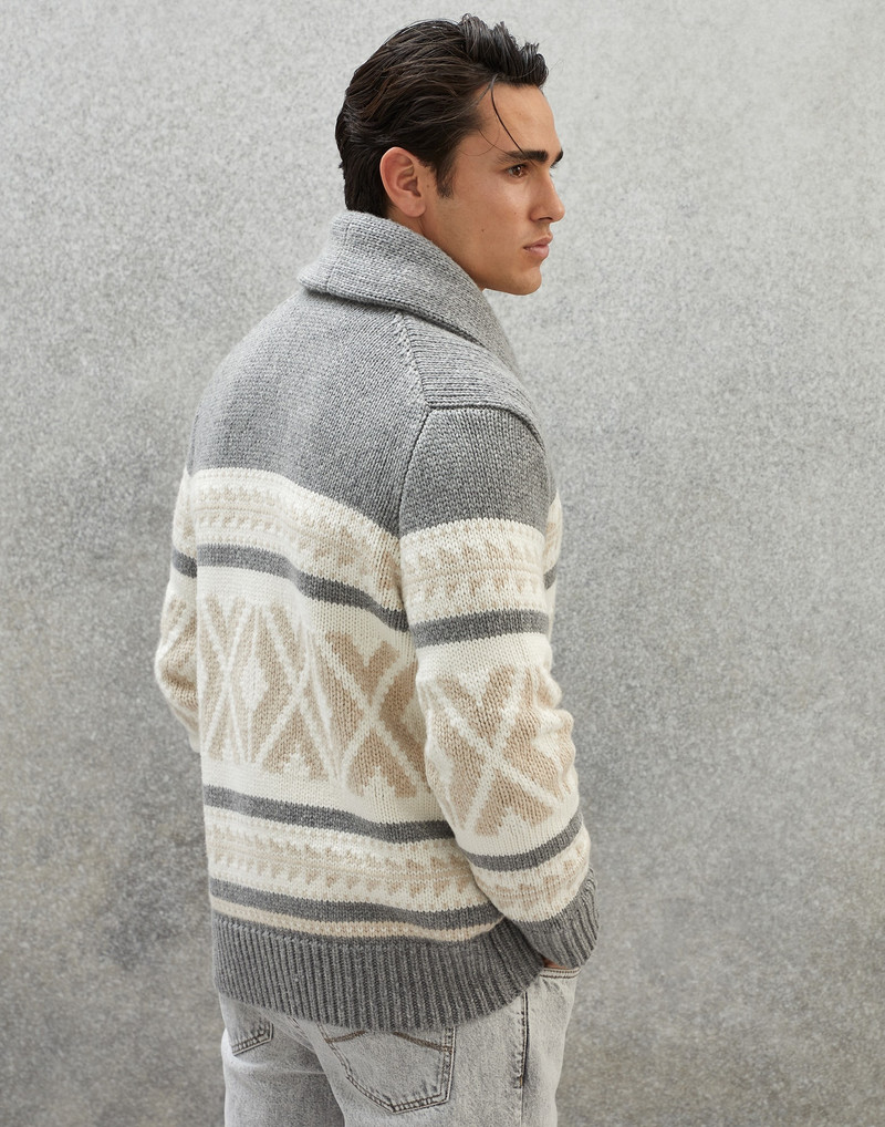 Nordic Jacquard cardigan in cashmere 2