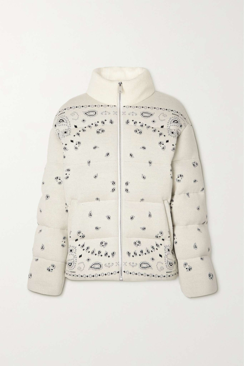 Bandana jacquard quilted wool down jacket 1
