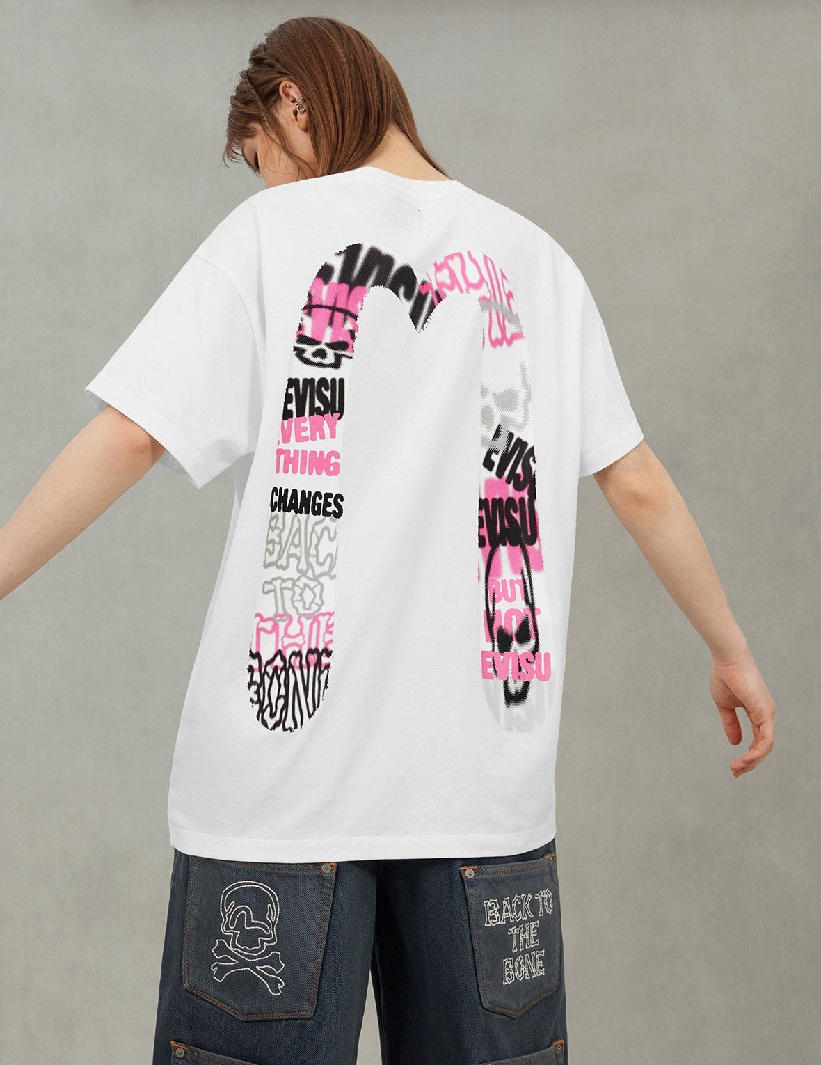 Logo and Graffiti Daicock Print Boyfriend T-Shirt - 9