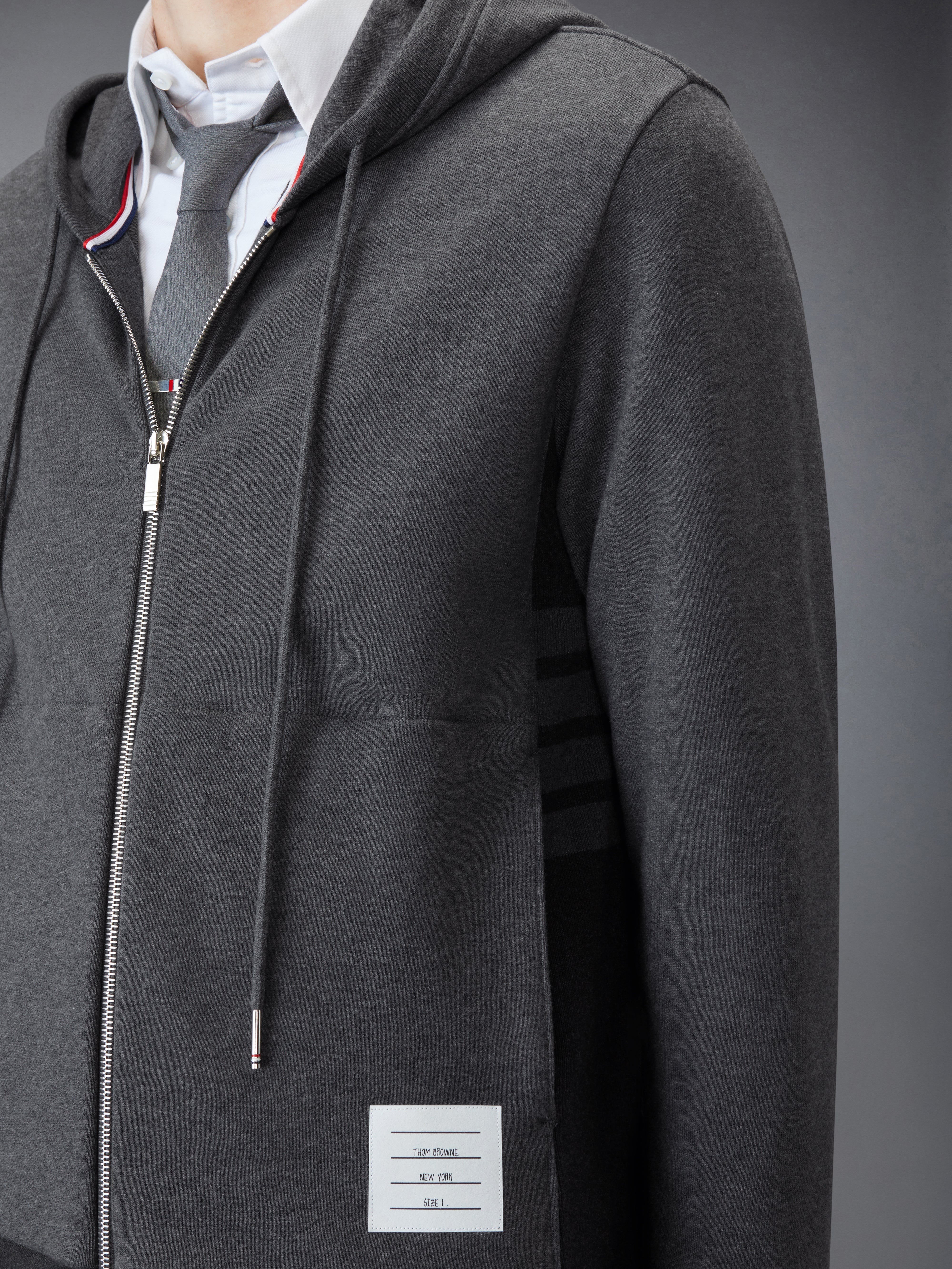 Classic 4-Bar Jersey Zip up Hoodie - 7