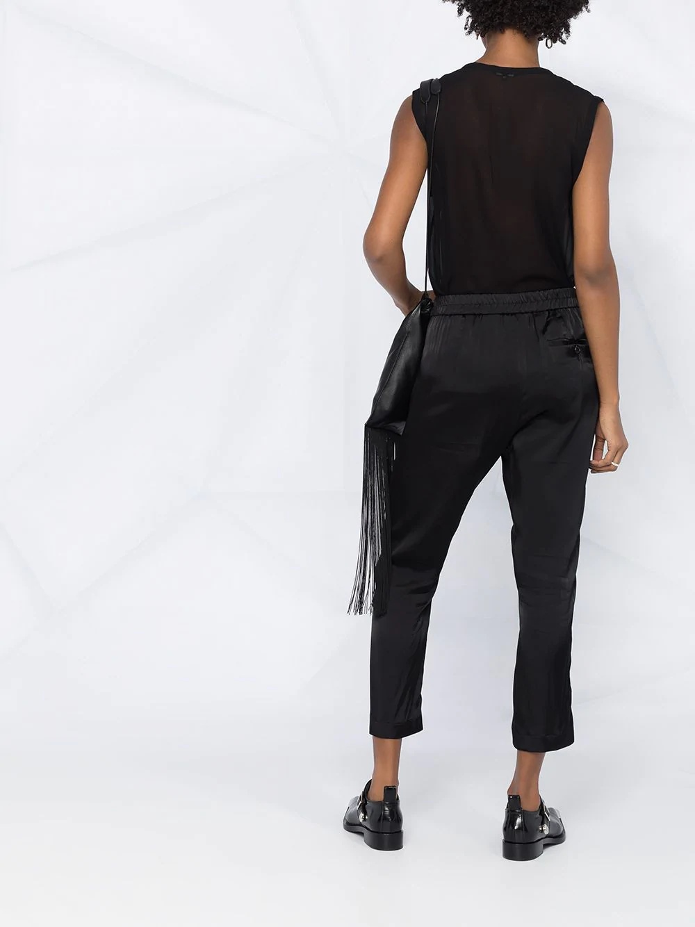 high-waisted cropped trousers - 4