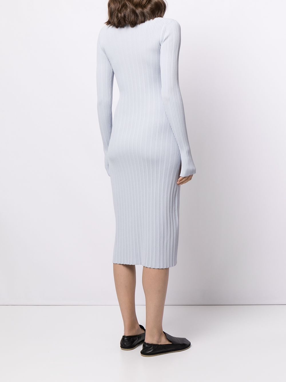 ribbed knitted cardigan dress - 4