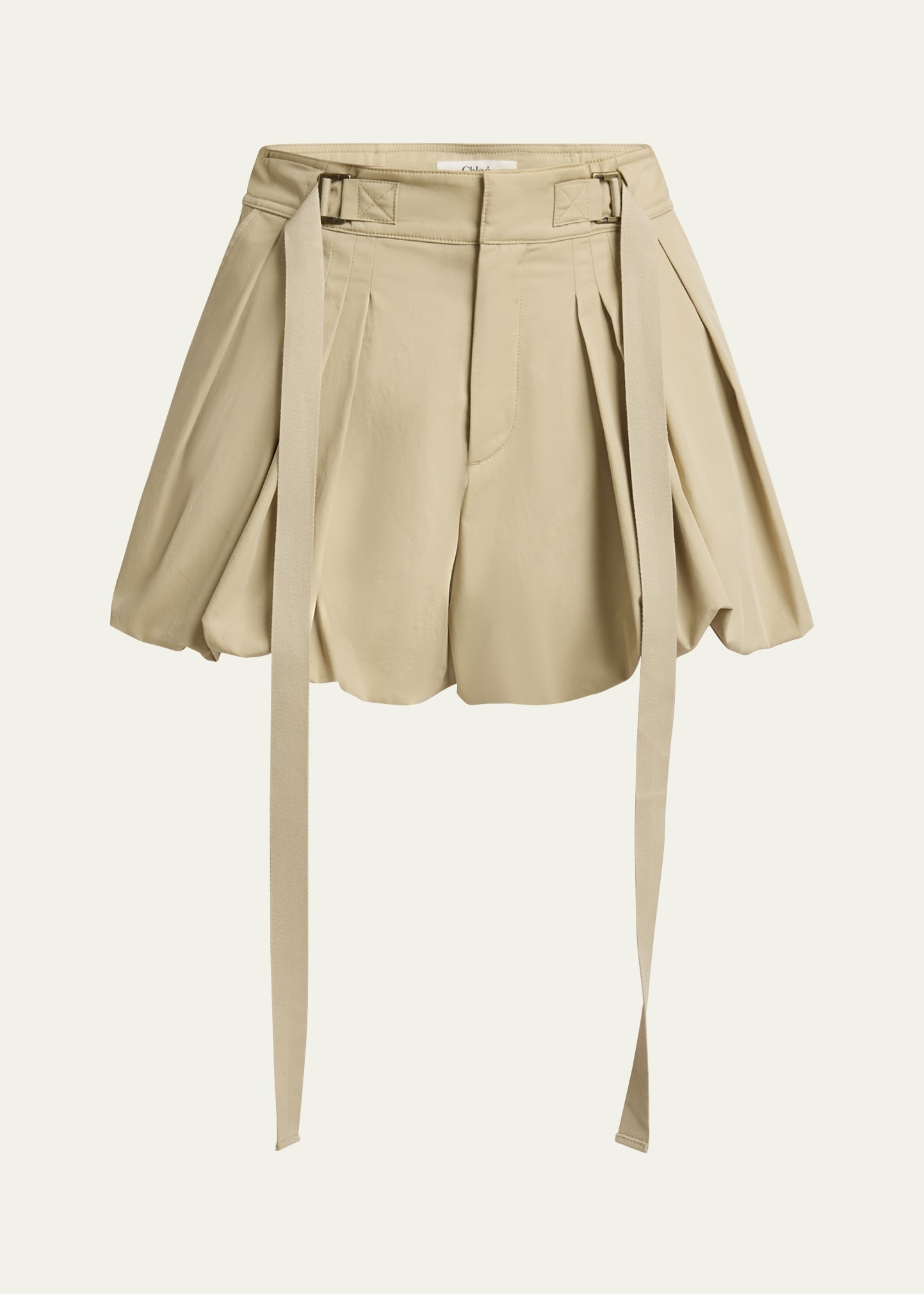 Mini Balloon Cotton Gabardine Shorts - 1