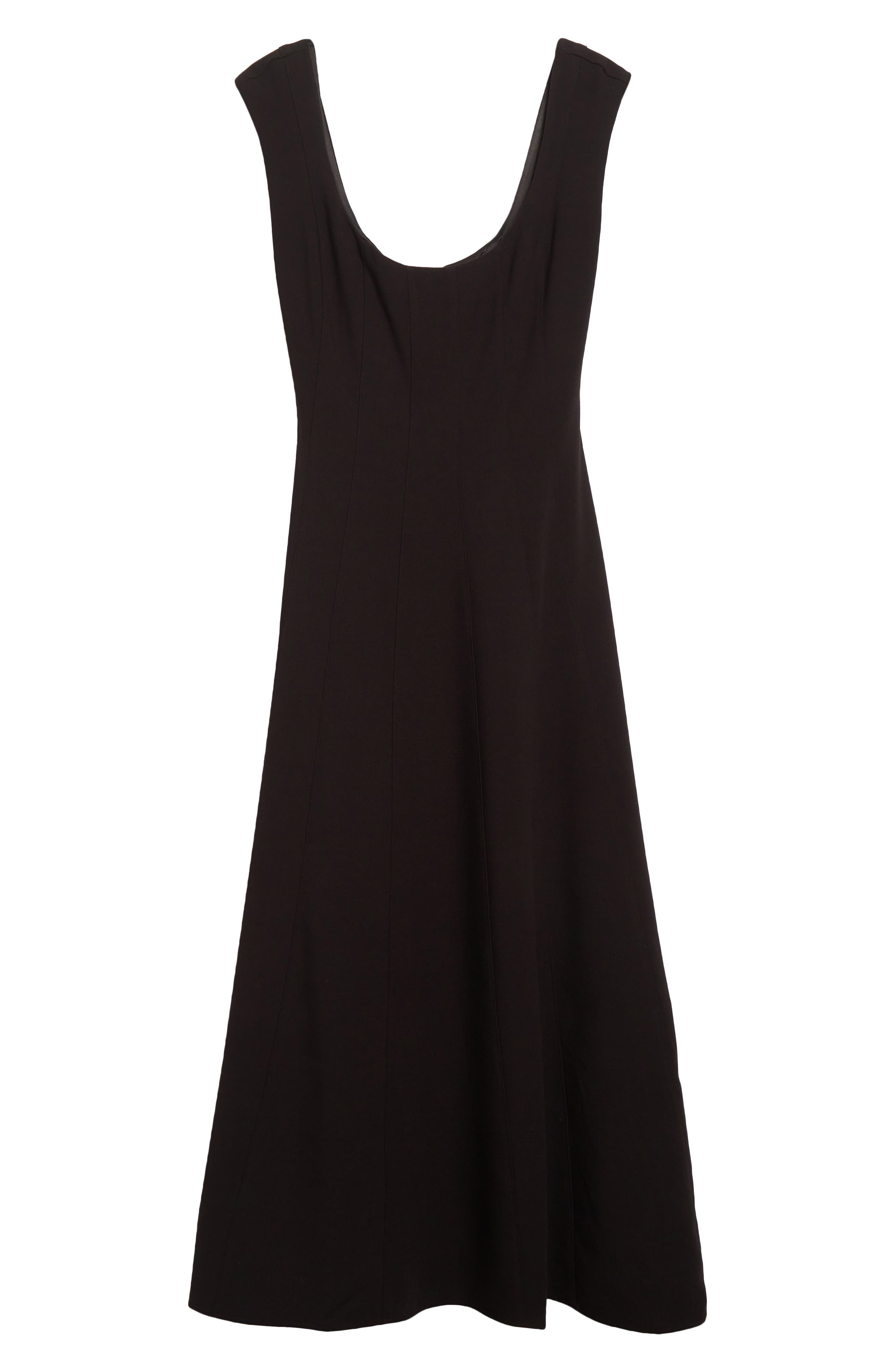 STAUD Cap Sleeve Midi Dress in Black at Nordstrom - 5