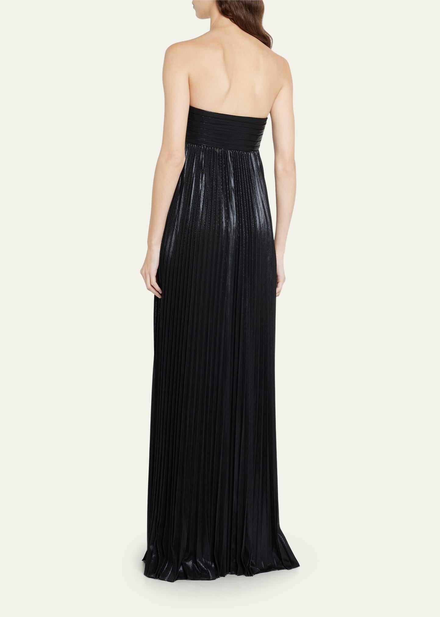 Zoa Strapless Lamé Twisted-Bodice Gown - 3