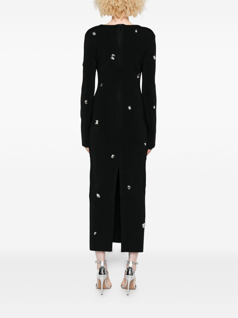crystal-embellished midi dress - 4