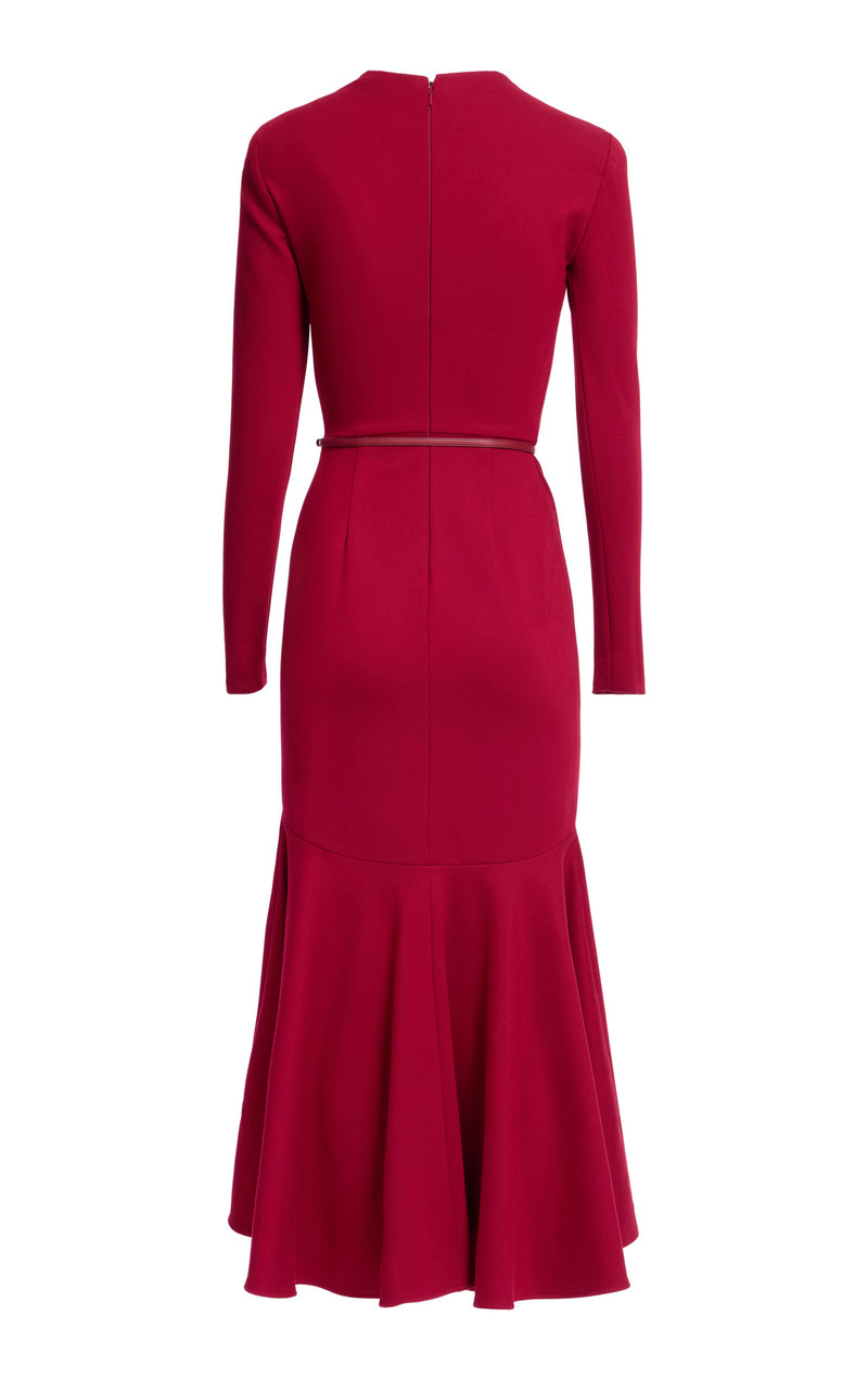 Fluted Jersey Midi Dress red 3