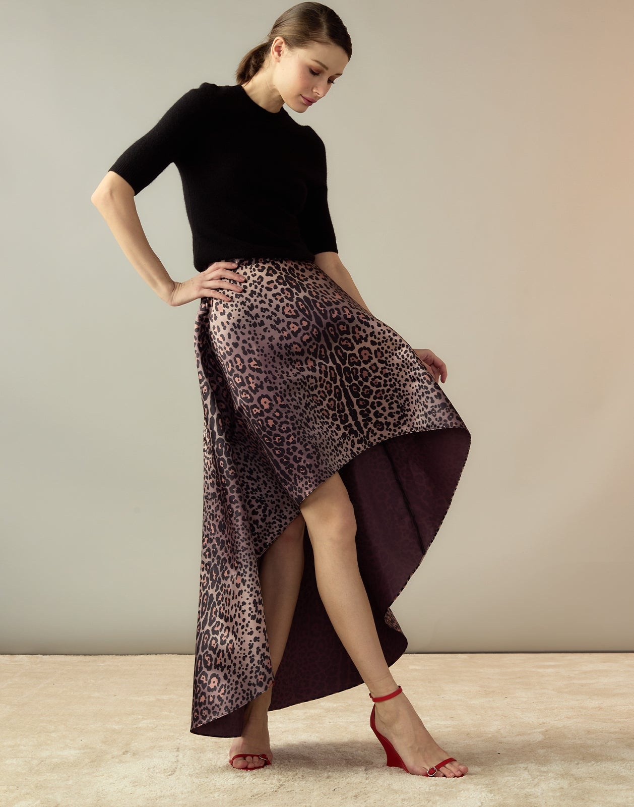 Leopardess Satin Skirt - 3