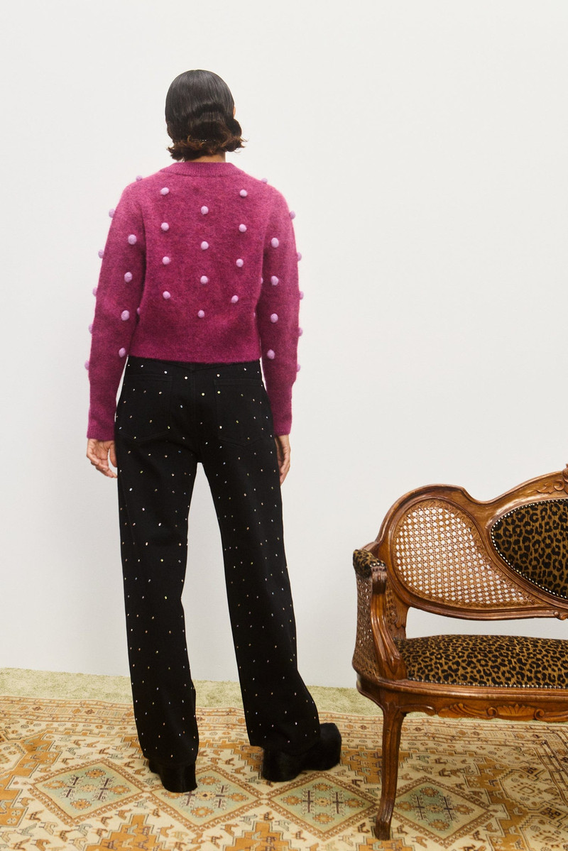 Elia Mulberry Cropped Cardigan 4