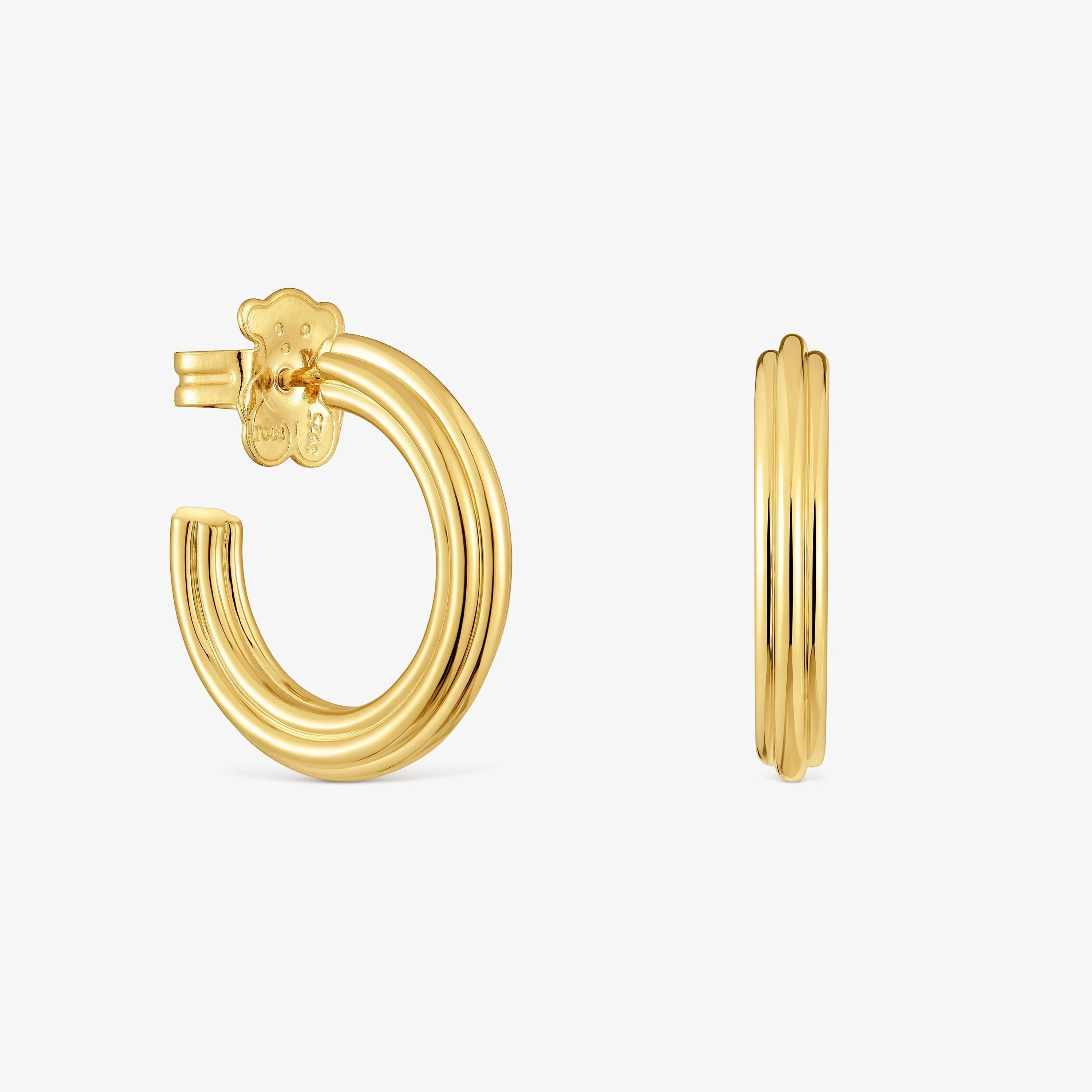 18K gold vermeil Hoop earrings and flower motif TOUS 1950 - 1