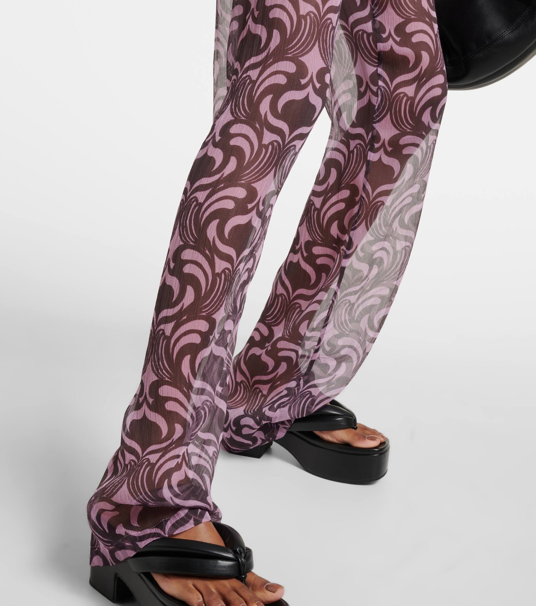 Pachas printed silk straight pants - 5