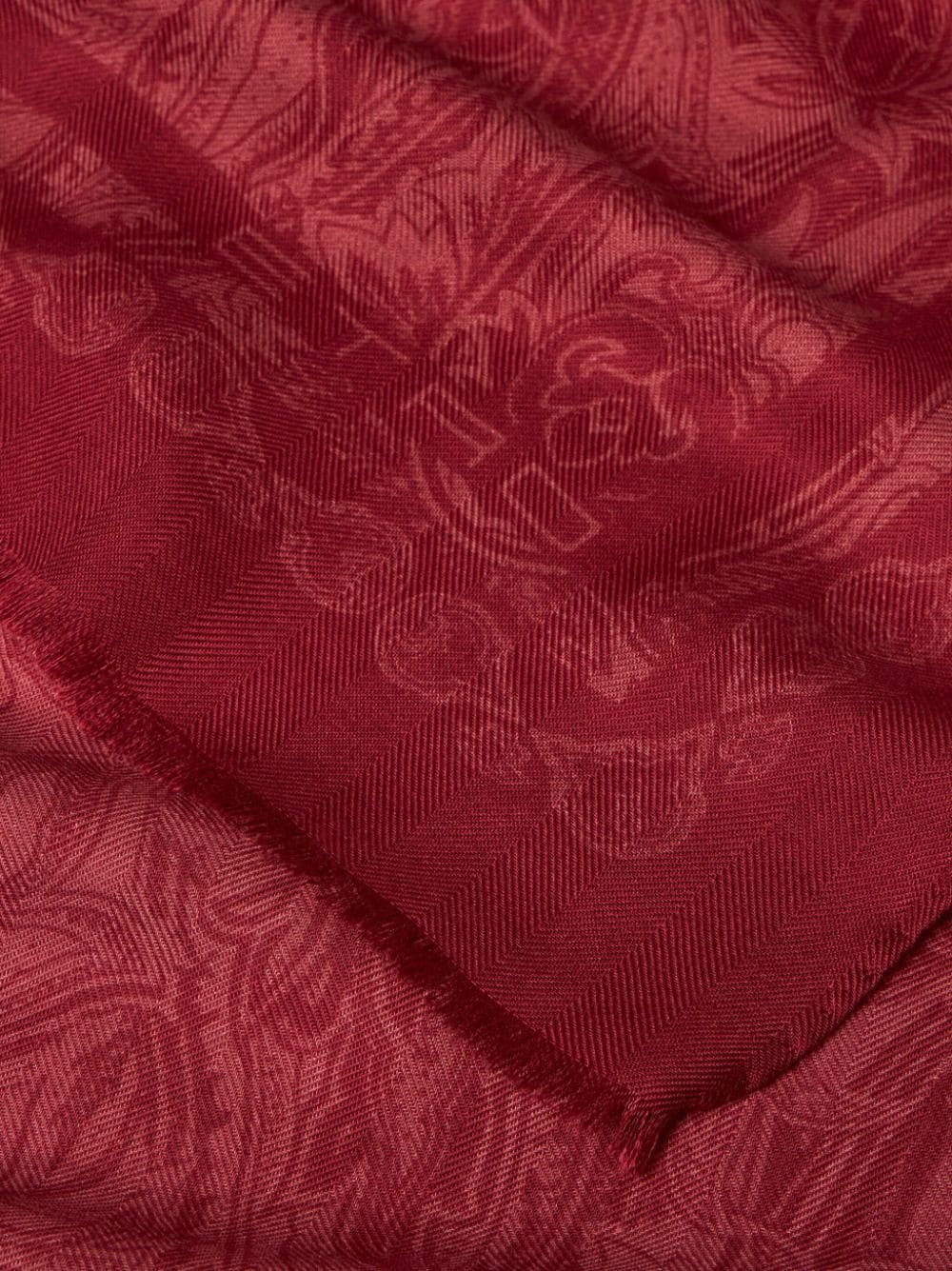 frayed paisley-print scarf - 3