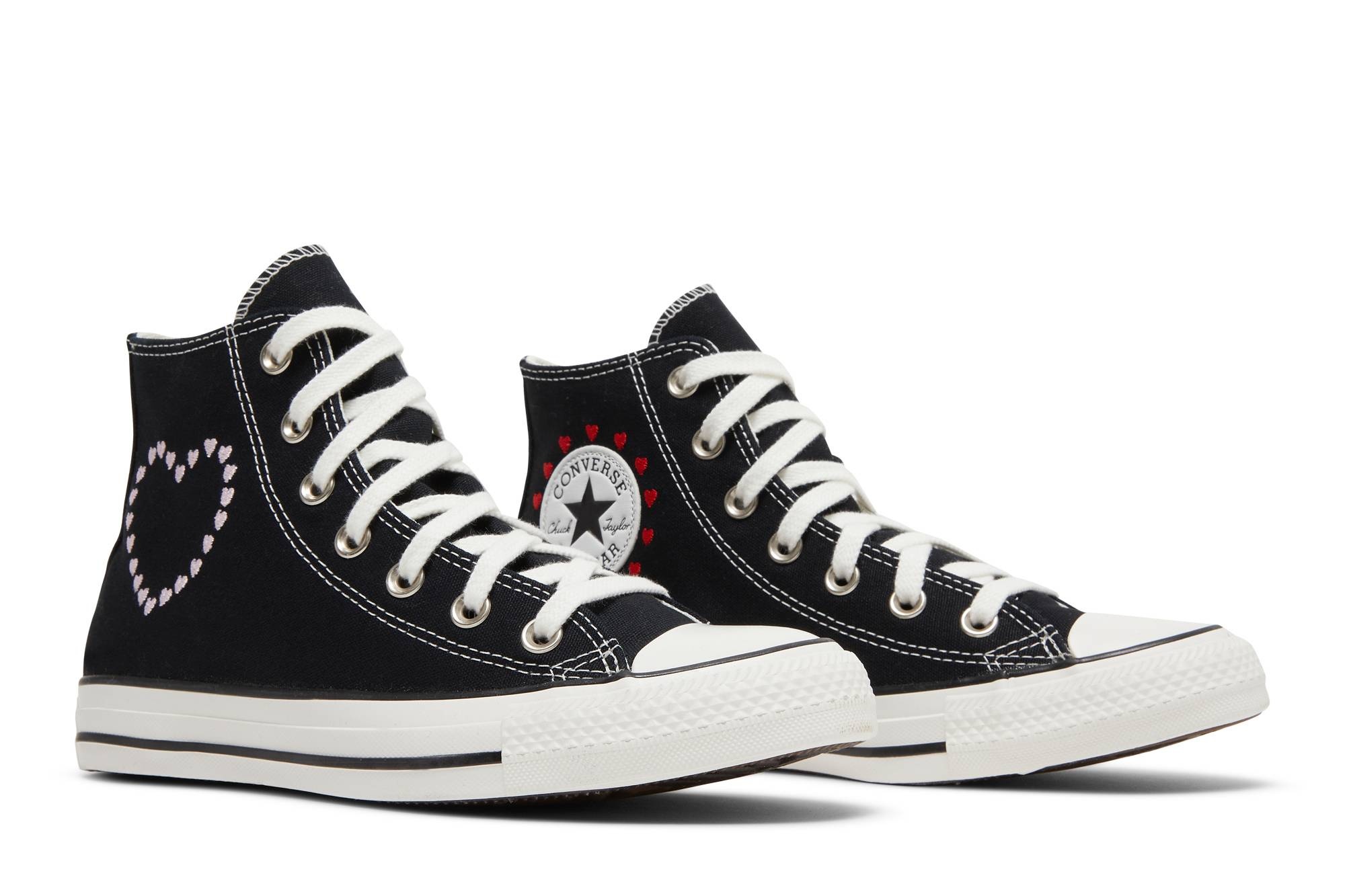 Wmns Chuck Taylor All Star High 'Embroidered Hearts - Black' - 8