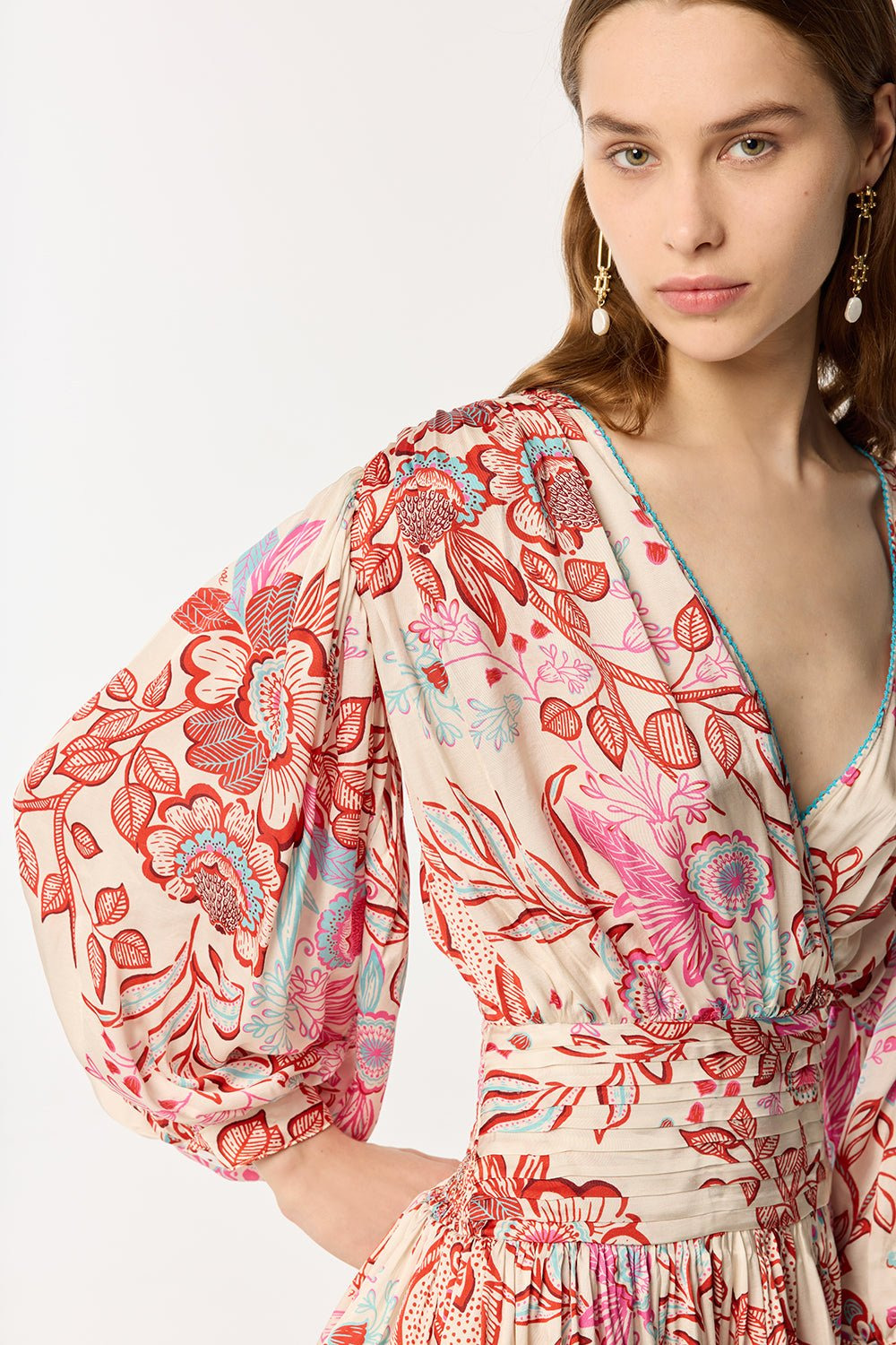 Mini Dress Colleen - Red Geo Fish - 4