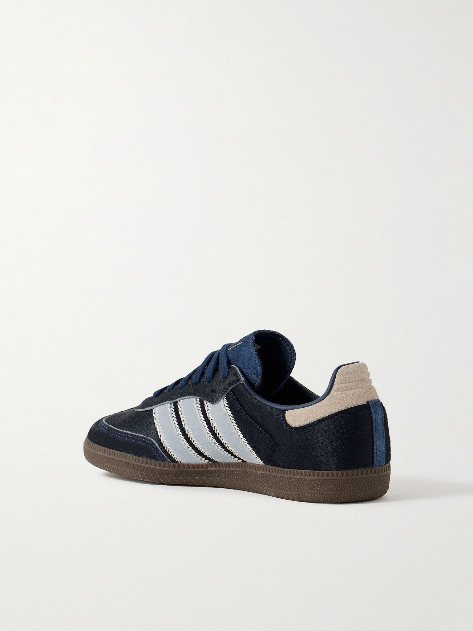 Samba OG Suede-Trimmed Pony Hair Sneakers Navy - 4