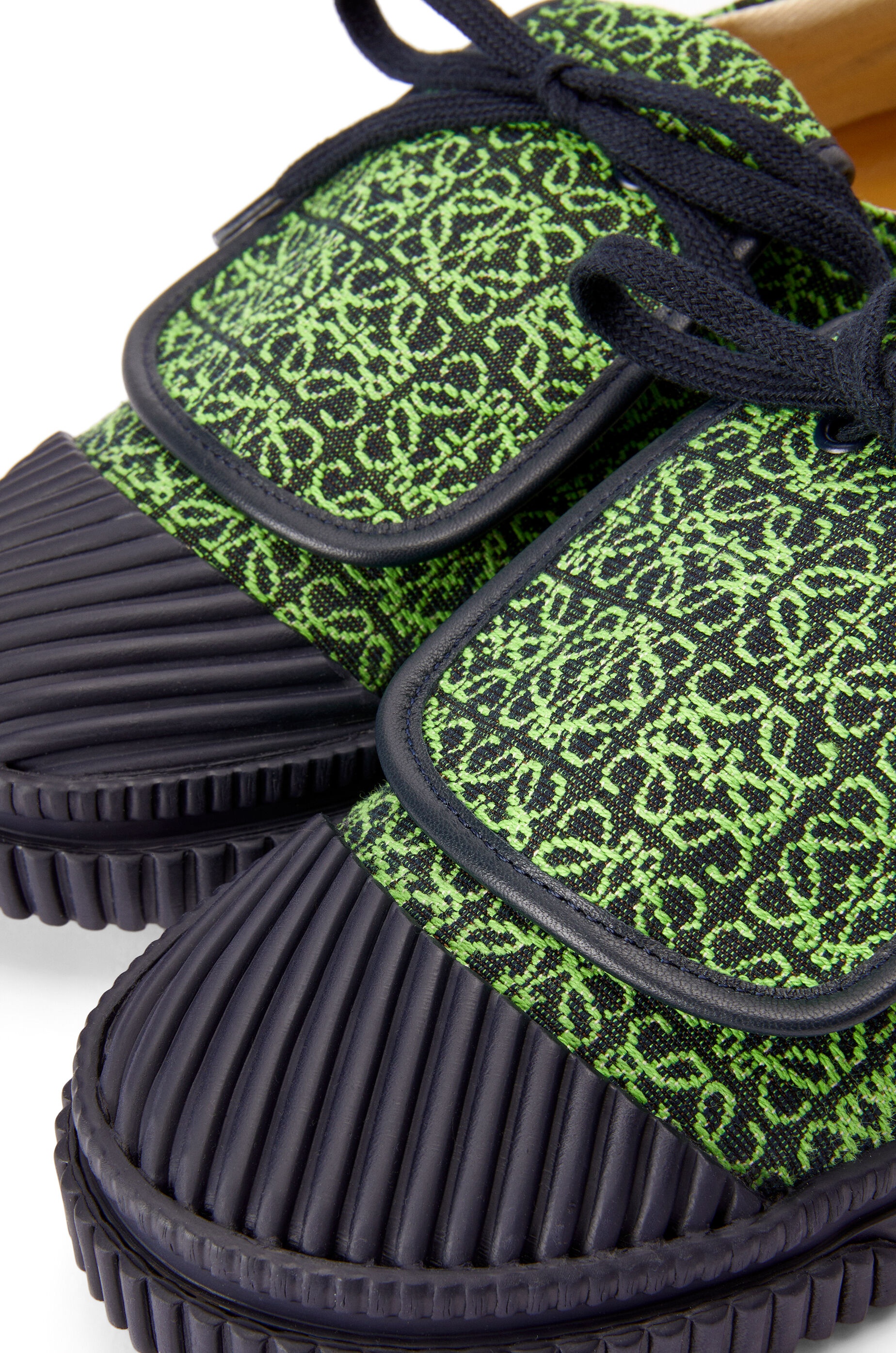 Flap sneaker in Anagram jacquard and calfskin - 4