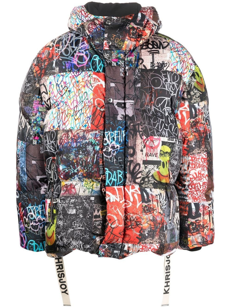 graffiti-print down puffer jacket 1