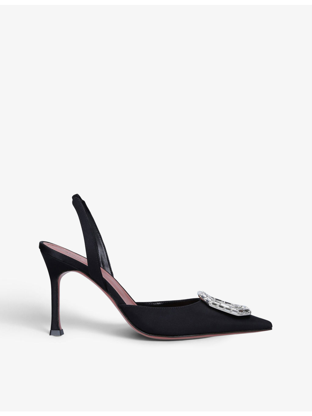 Camelia crystal-embellished satin slingback courts - 1