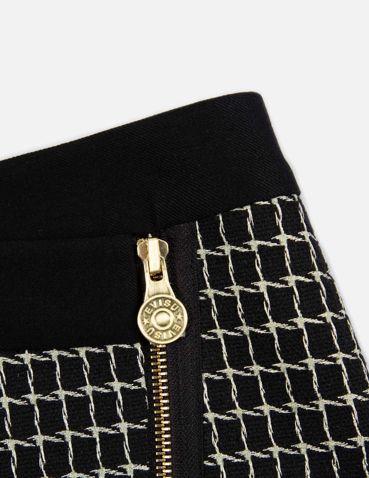 Metallic Wool Tweed Skirt - 7