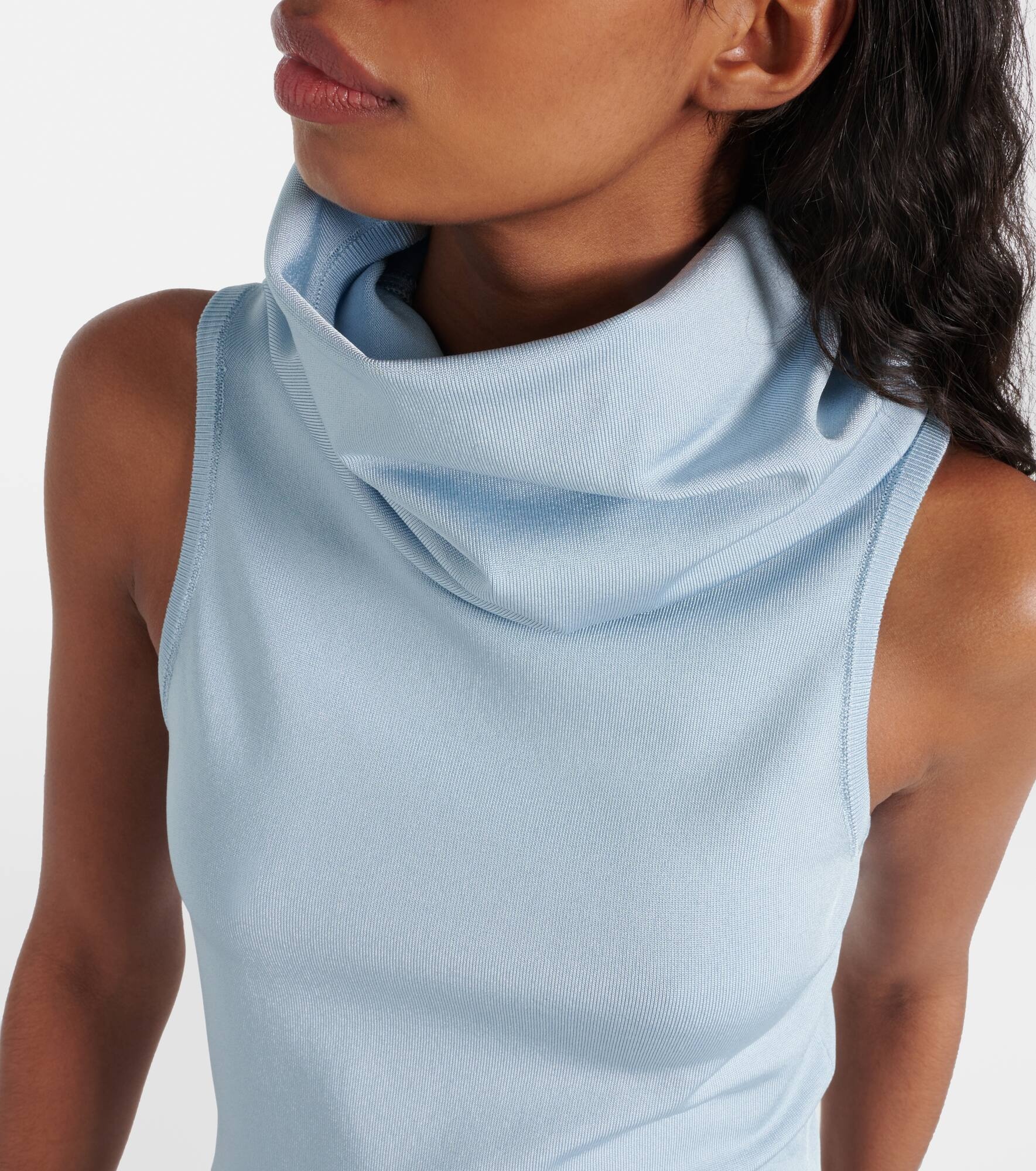 Hooded jersey midi dress - 4
