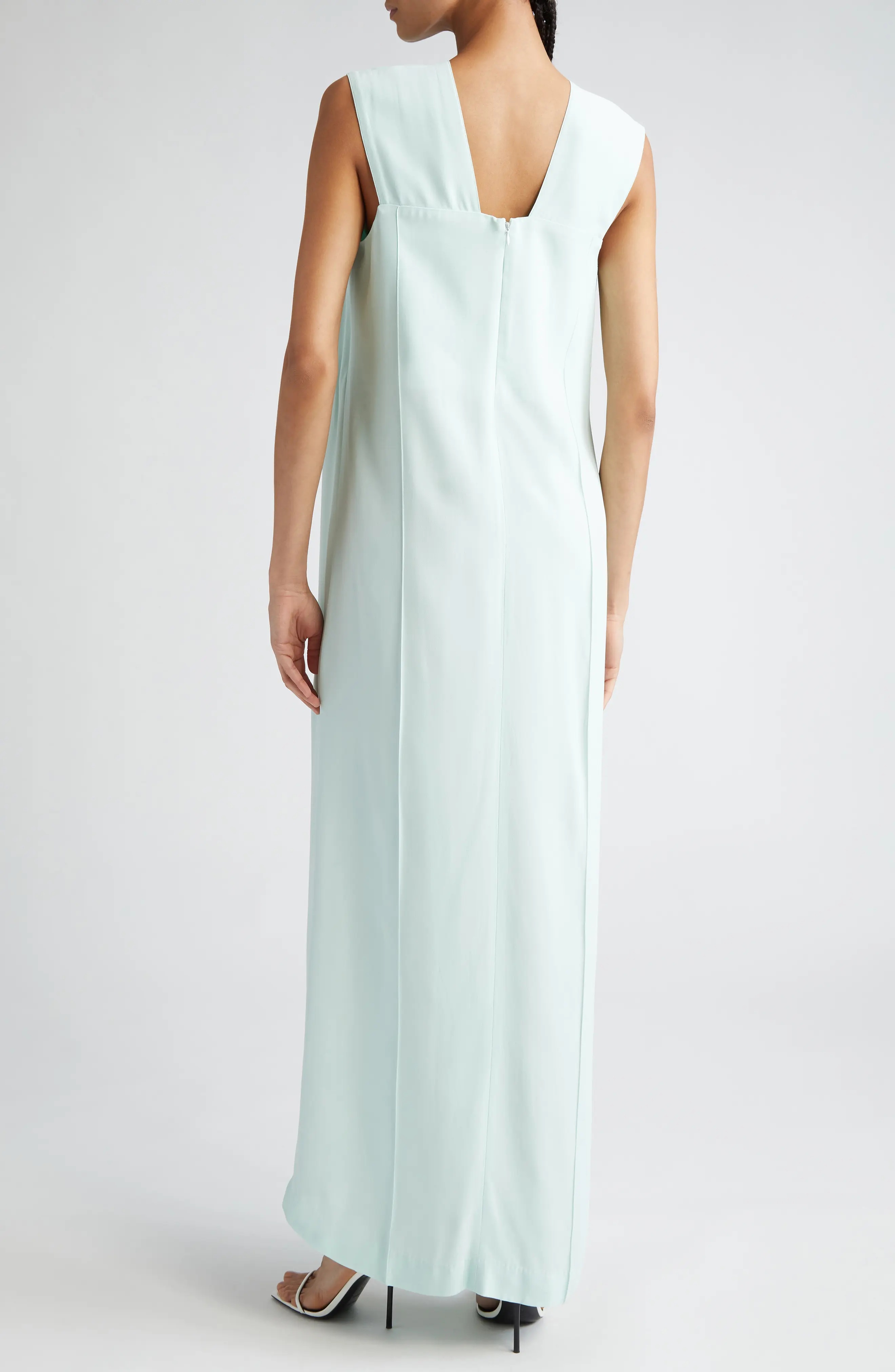 Pleated Sleeveless Maxi Dress - 2