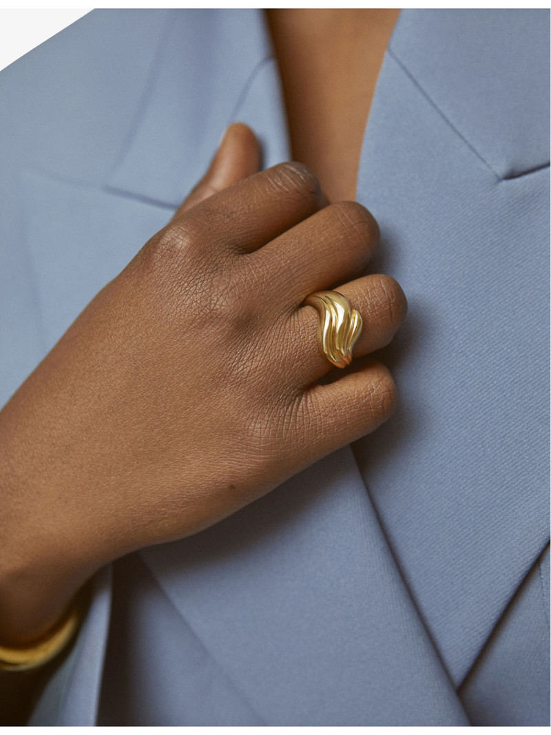 Swirl 18ct yellow gold-plated vermeil sterling-silver ring 4