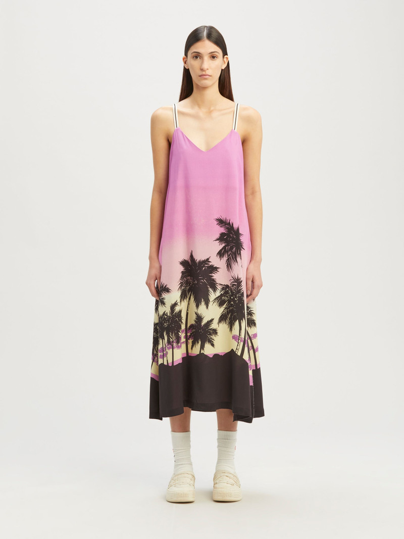 Pink Sunset Straps Midi Dress 3