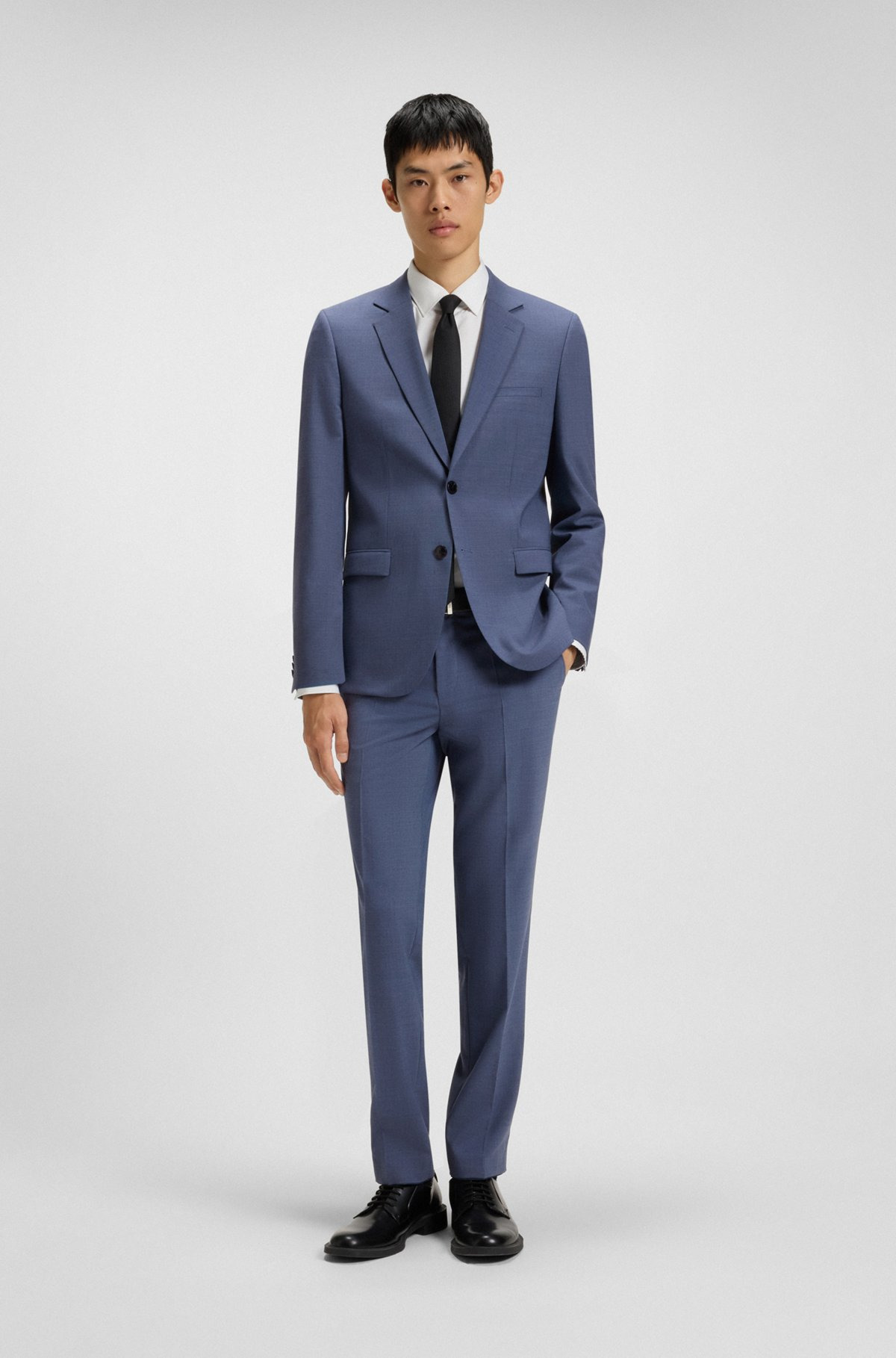 EXTRA-SLIM-FIT TROUSERS IN PERFORMANCE-STRETCH DOBBY - 3