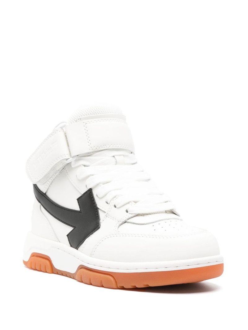 Off-White logo-patch leather sneakers outlook