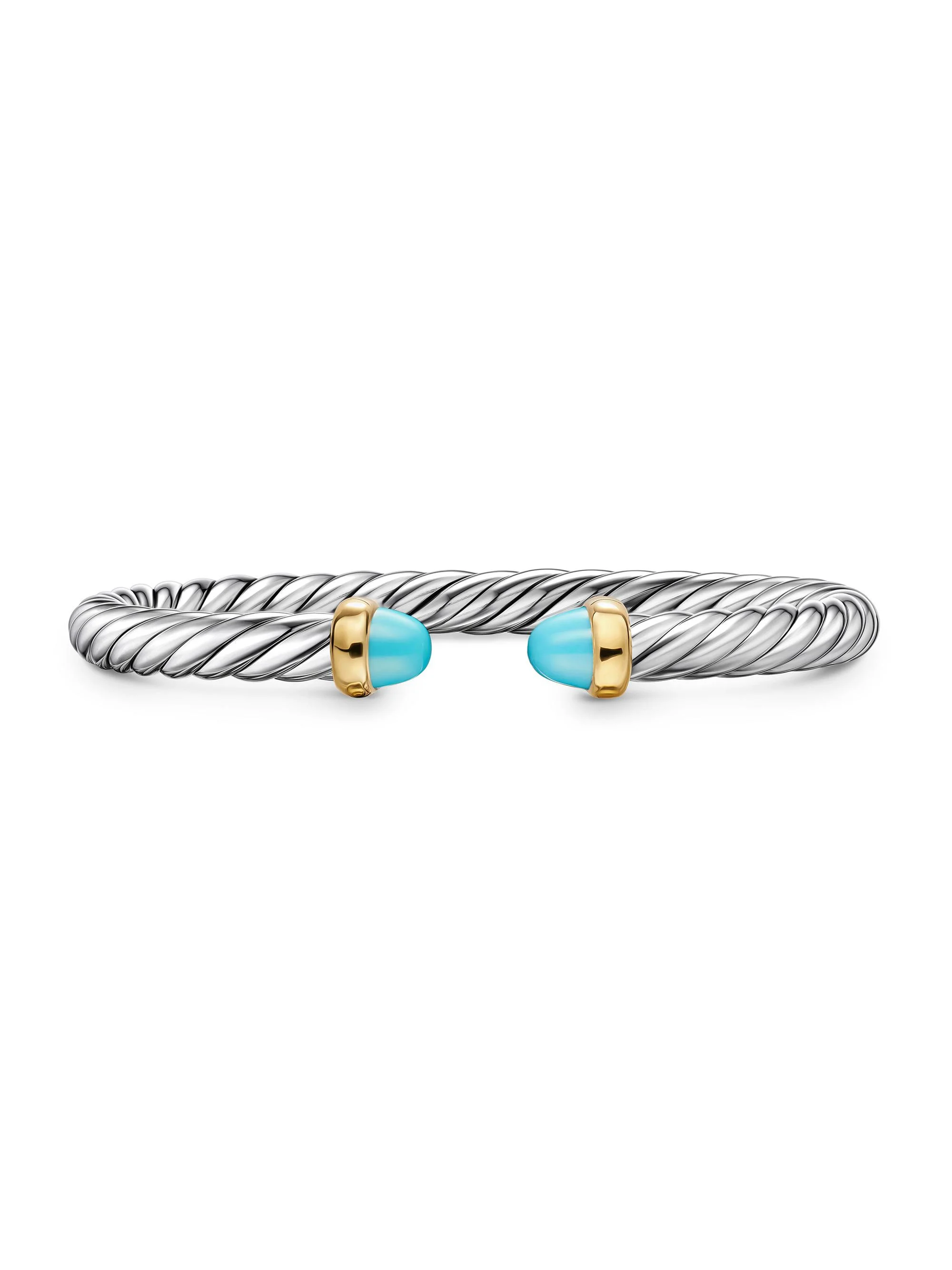 Women's Cable Flex Bracelet in Sterling Silver - Reconstituted Turquoise - 1