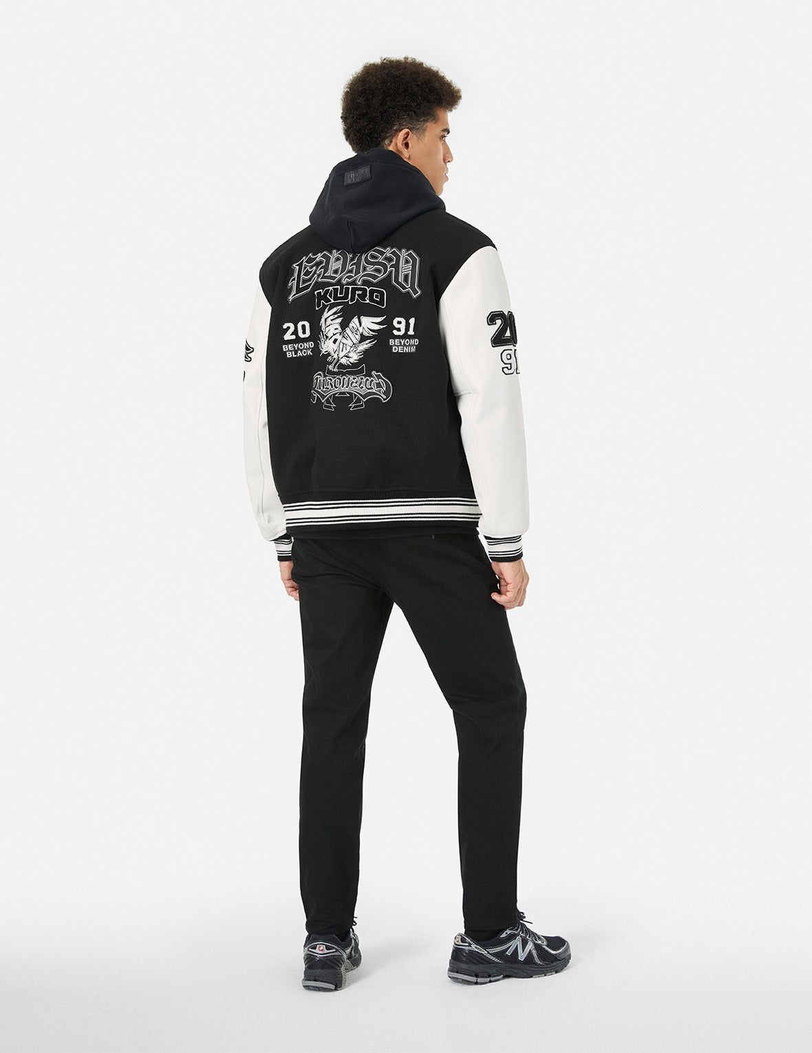 Multi Logo Badge Embroidery Relax Fit Padded Baseball Jacket - 3