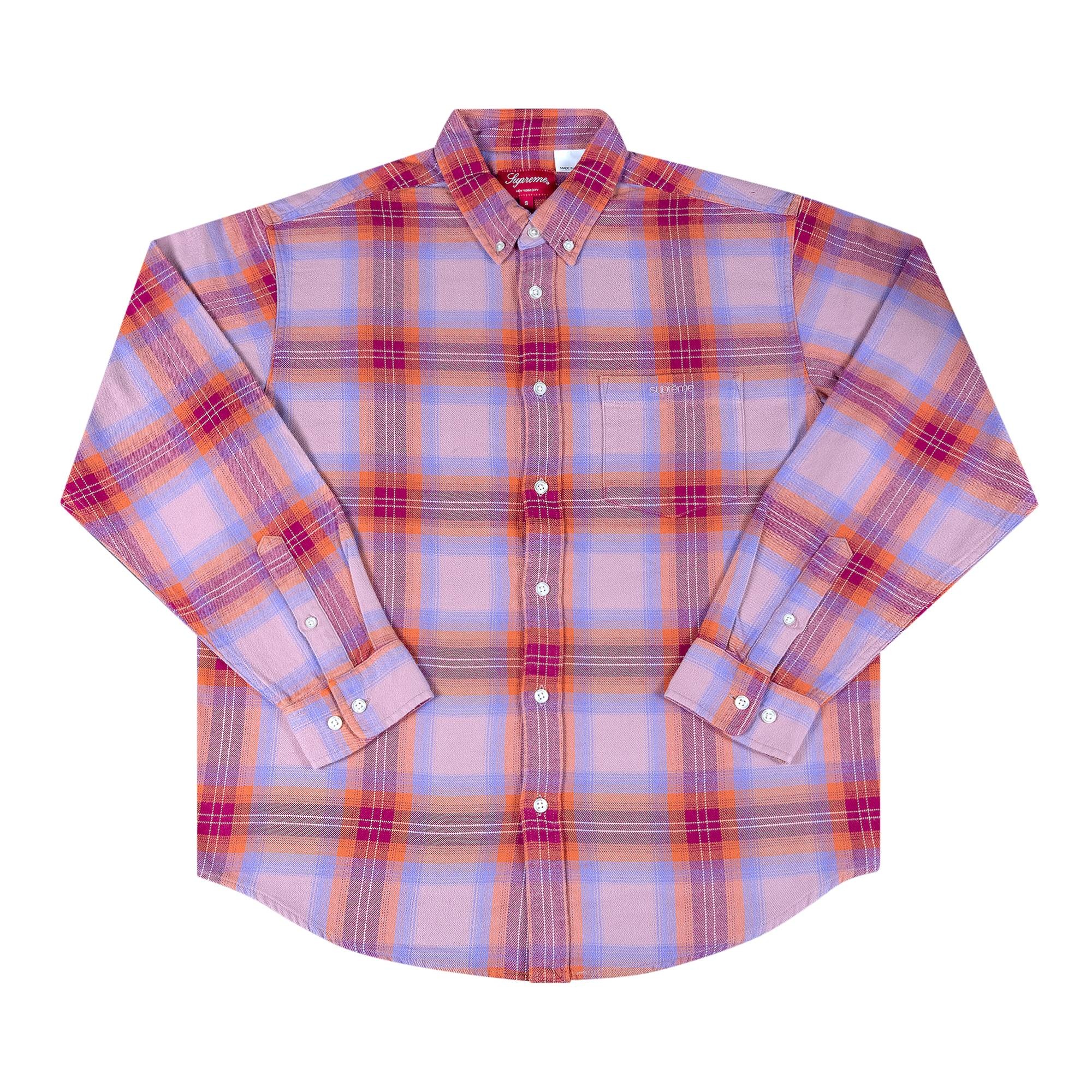 Supreme Brushed Plaid Flannel Shirt 'Pink' - 1