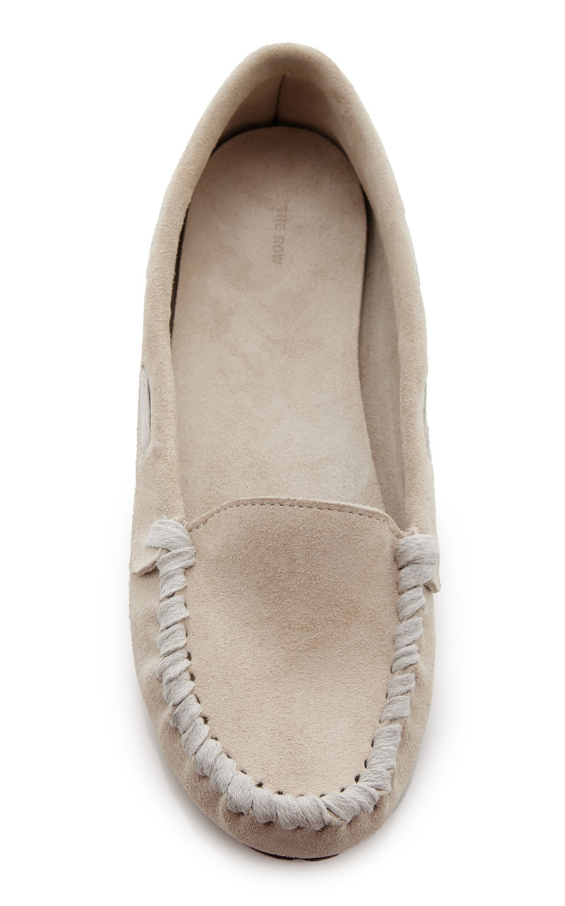 The Row Mabel Suede Mocassins white outlook