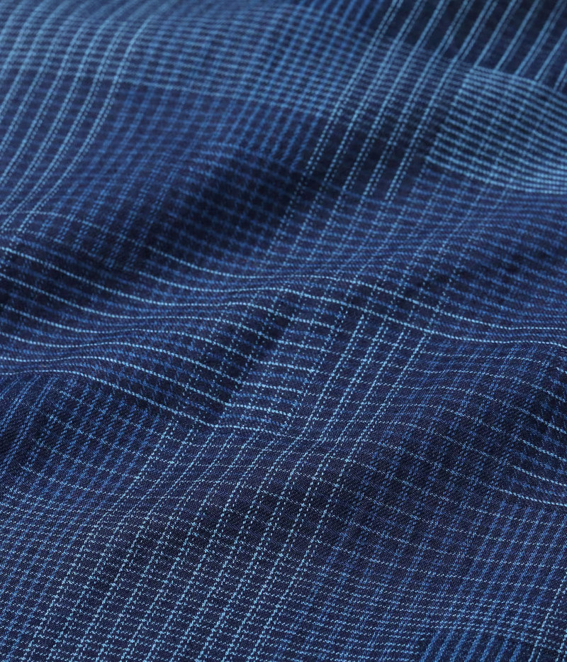 SUGAR CANE SC29588 Indigo Patchwork Work Shirt Navy outlook