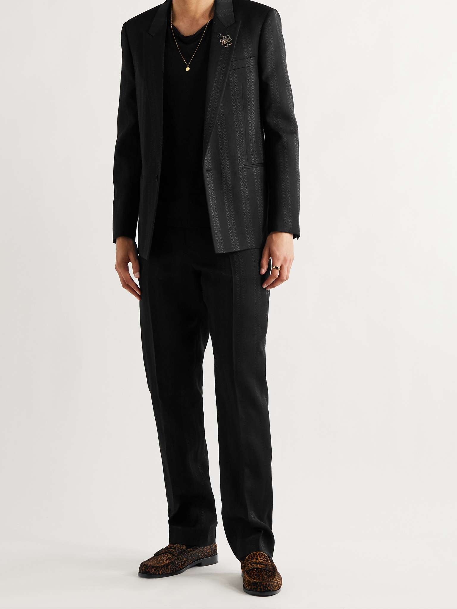 Slim-Fit Wool, Silk and Cotton-Blend Jacquard Suit Jacket - 2