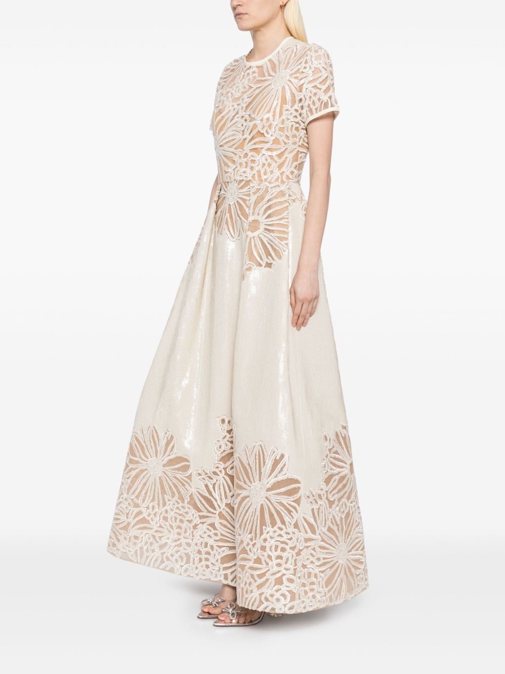 sequinned embroidered dress - 3