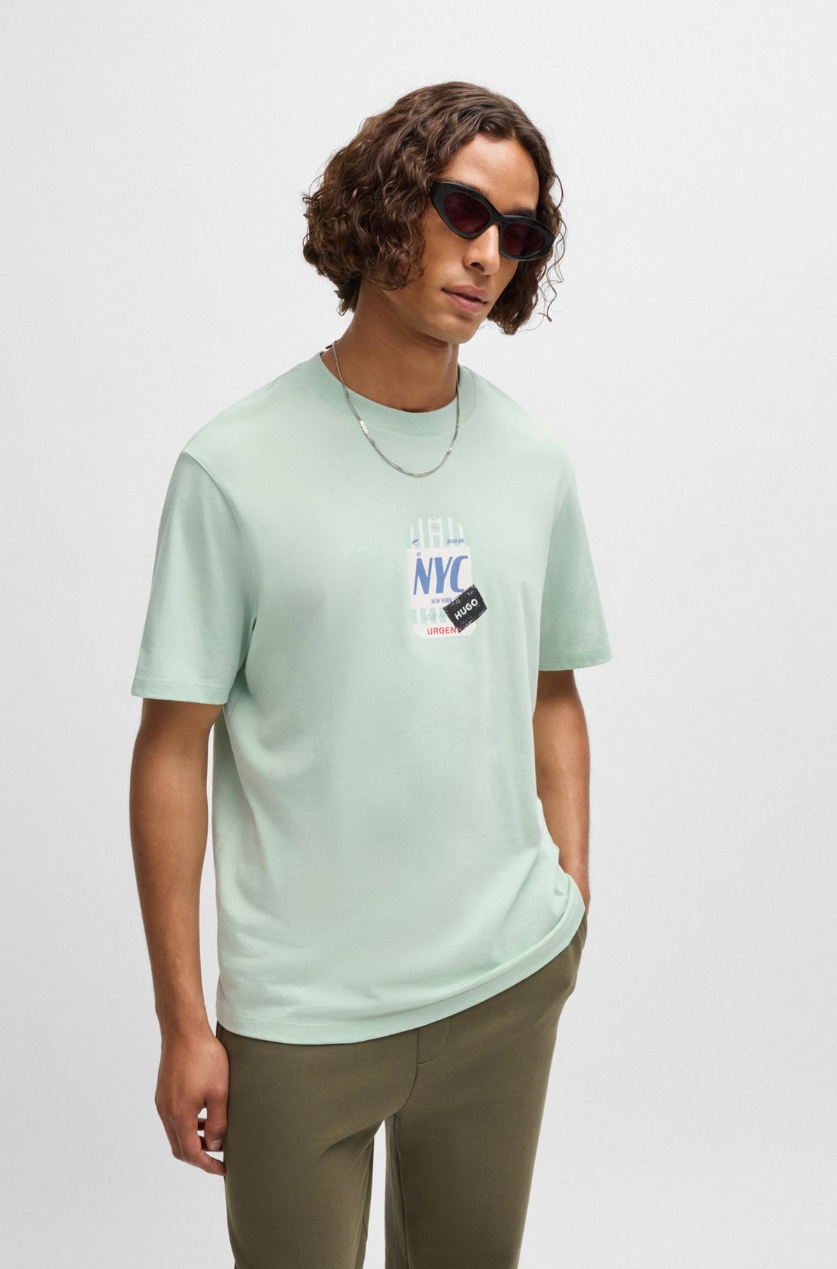 COTTON-JERSEY T-SHIRT WITH TRAVEL-TAG ARTWORK - 2