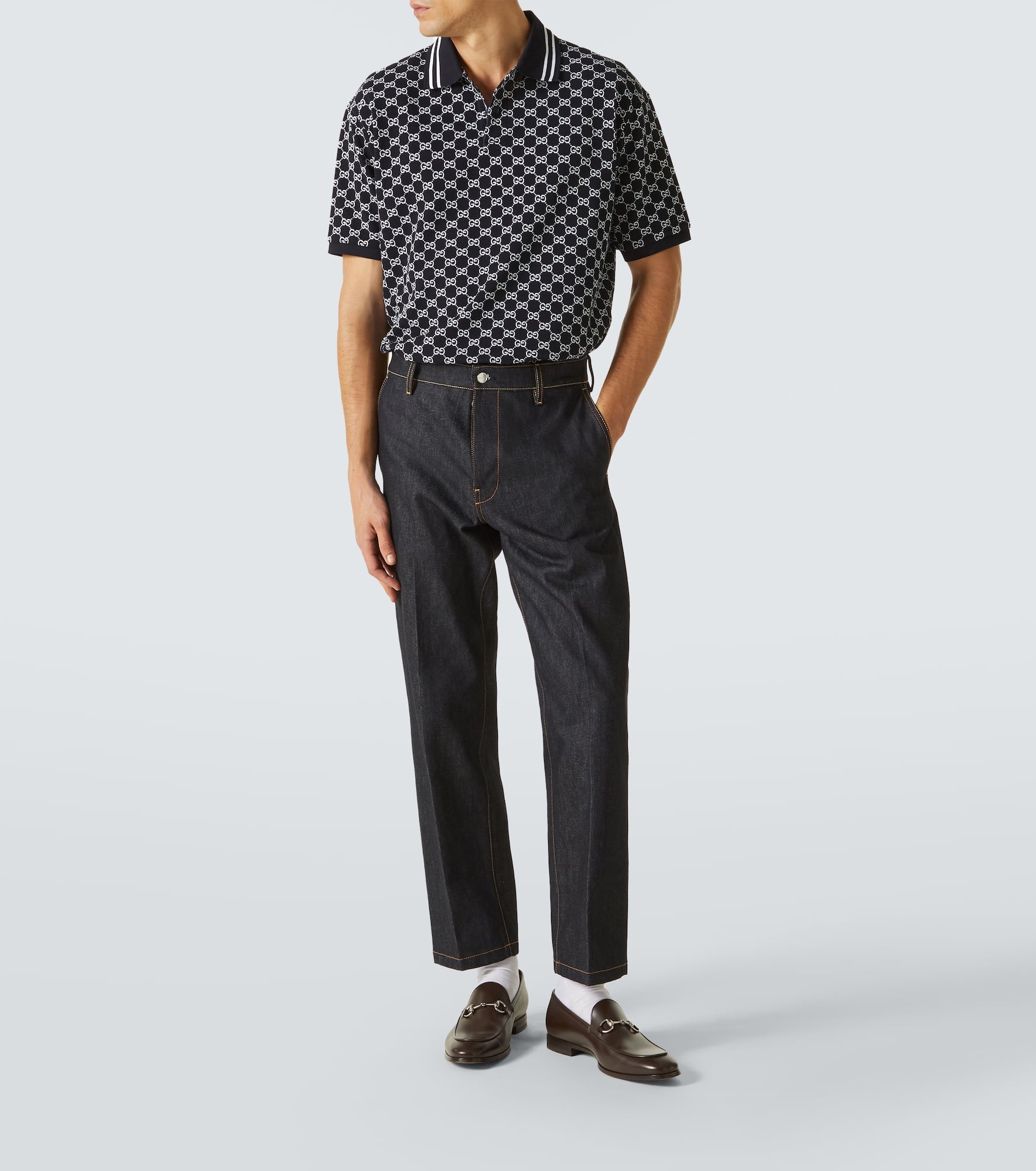 GG cotton piquet jacquard polo shirt - 2