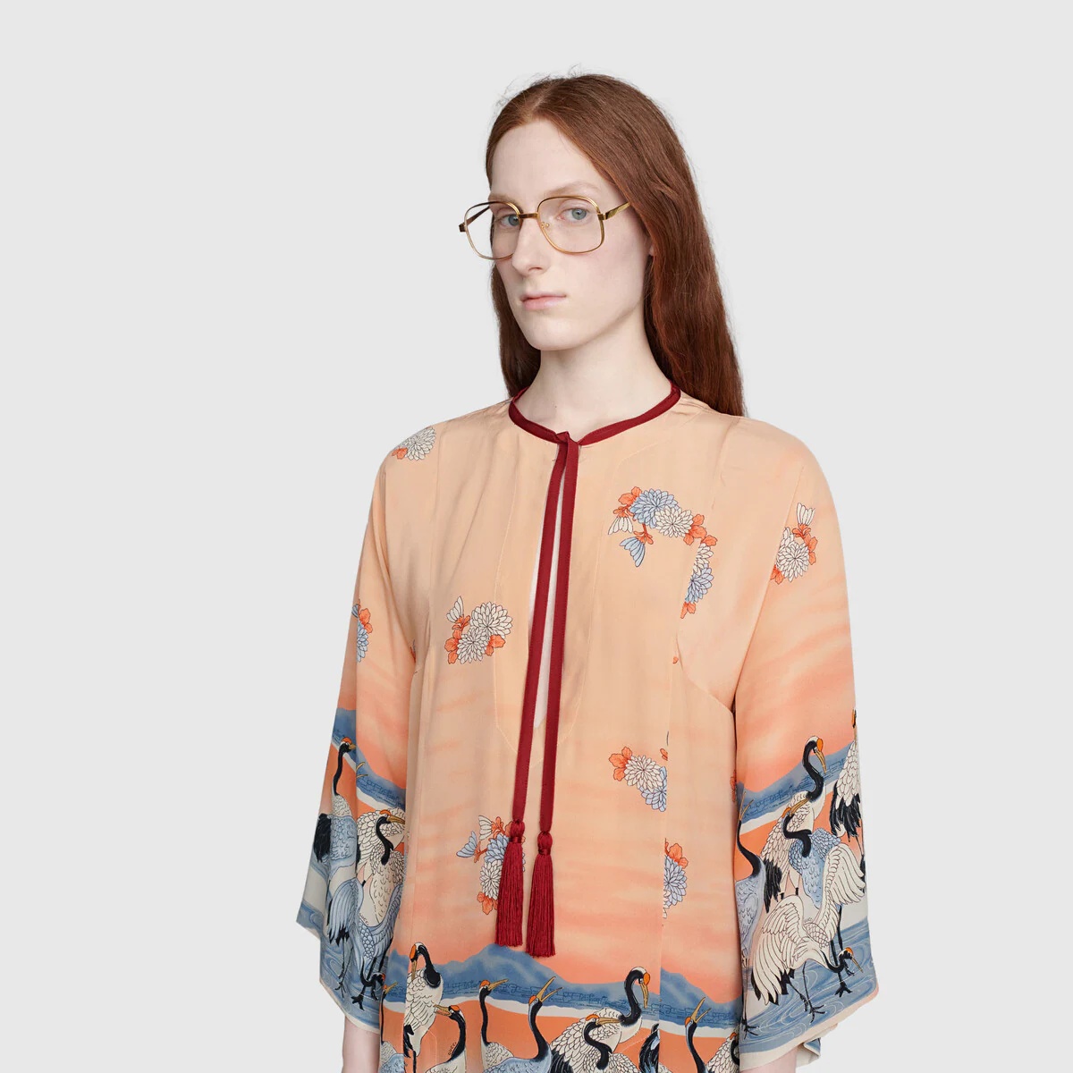 Online Exclusive Pond print silk kaftan - 5