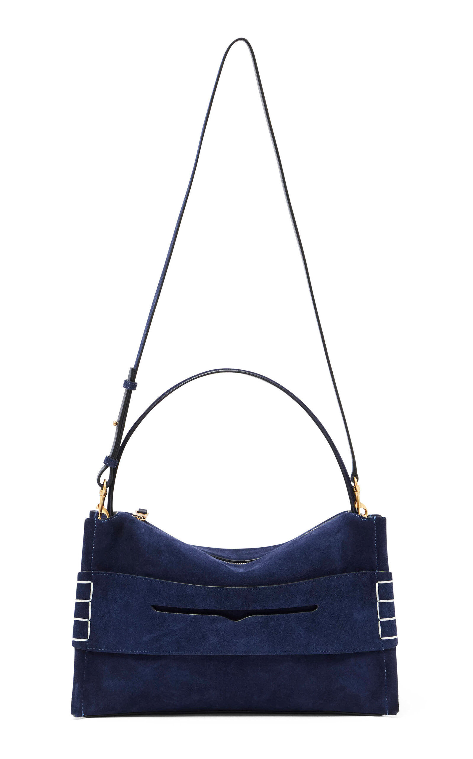Medium Suede Loafer Bag navy - 1