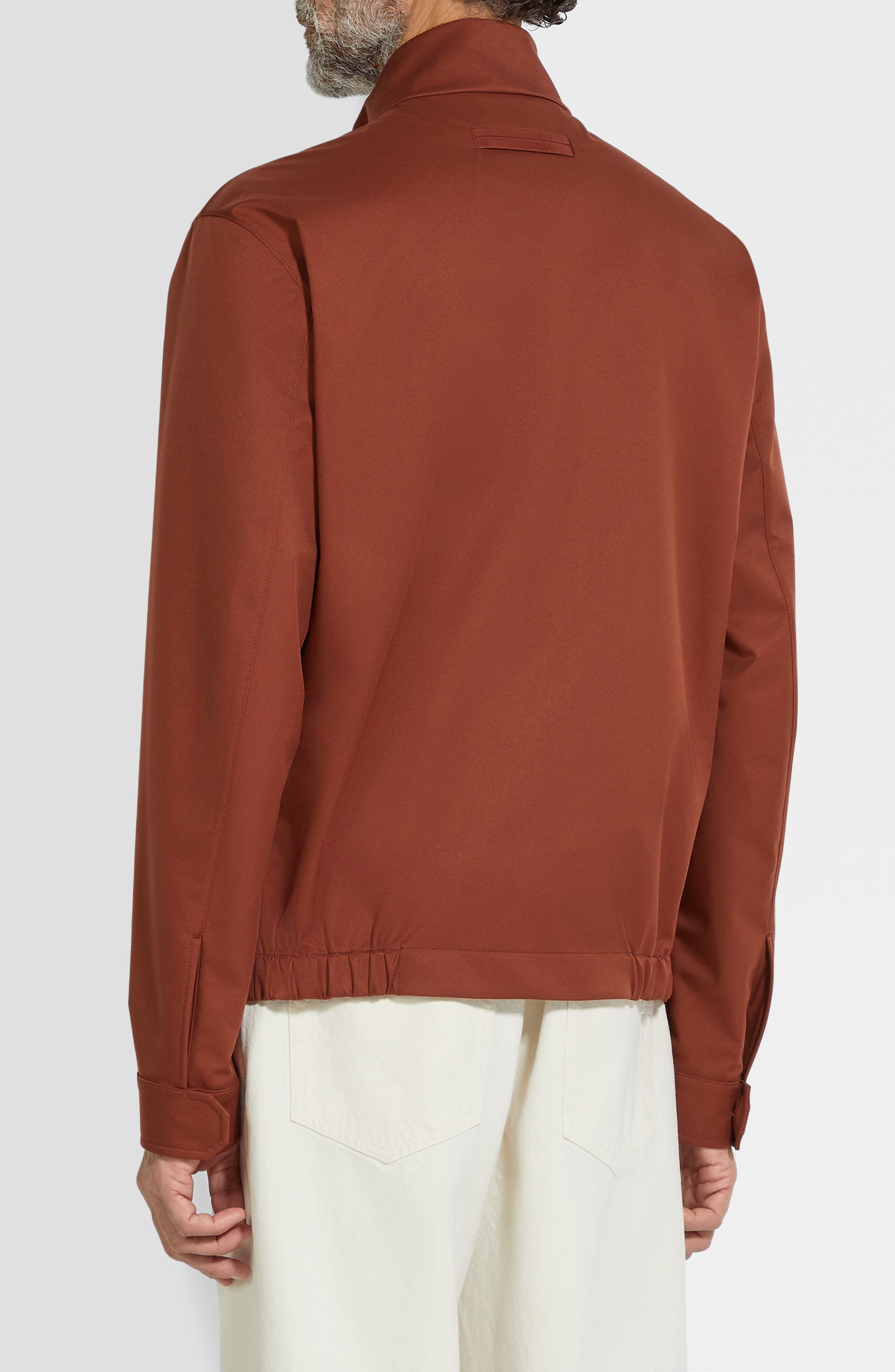 ZEGNA Stand Collar Jacket in Rust at Nordstrom - 2