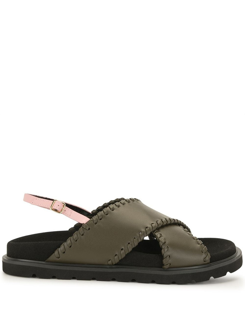 leather crossover sandals 1