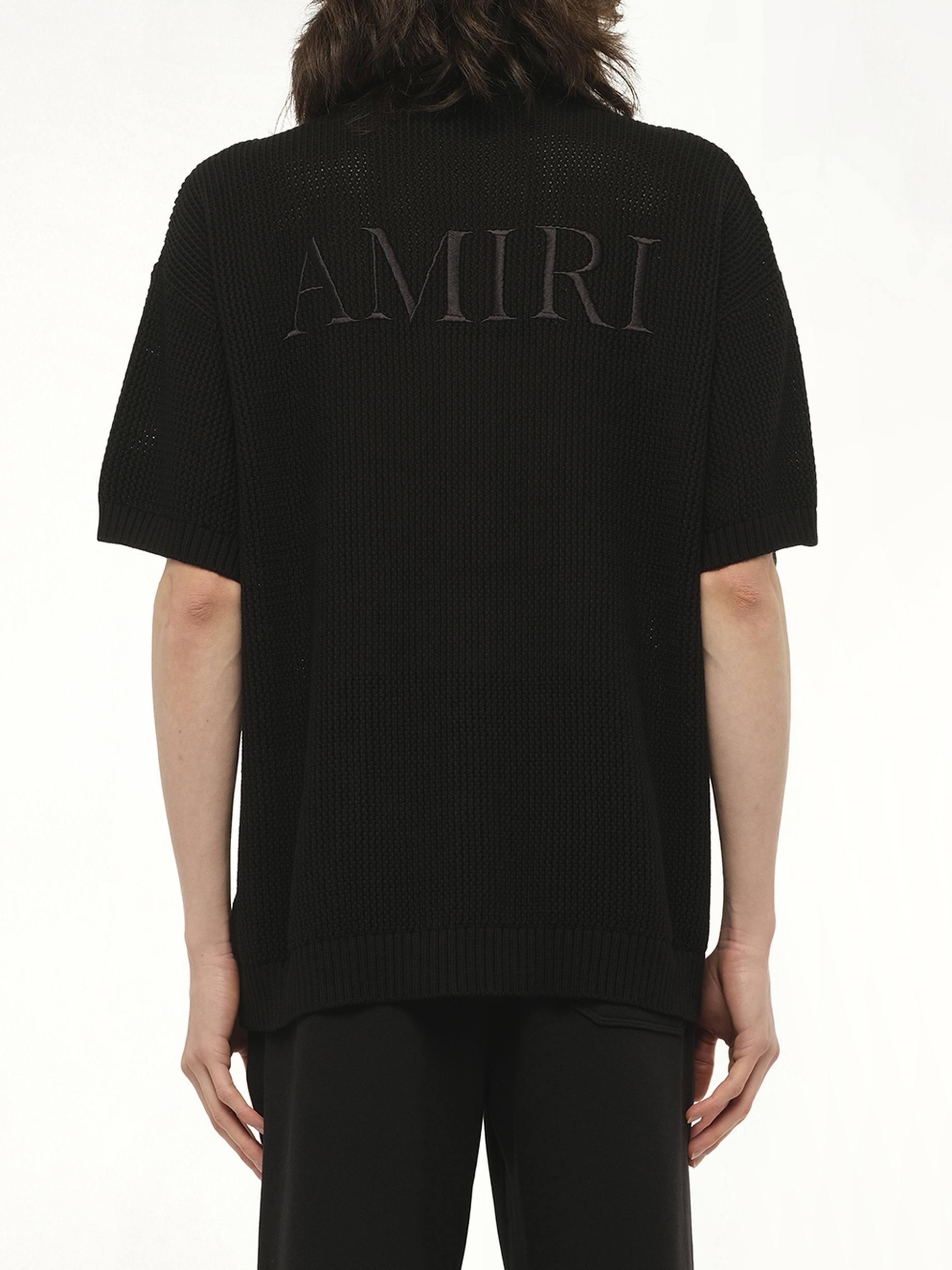 Amiri Crochet Mesh Shirt in Black - 6