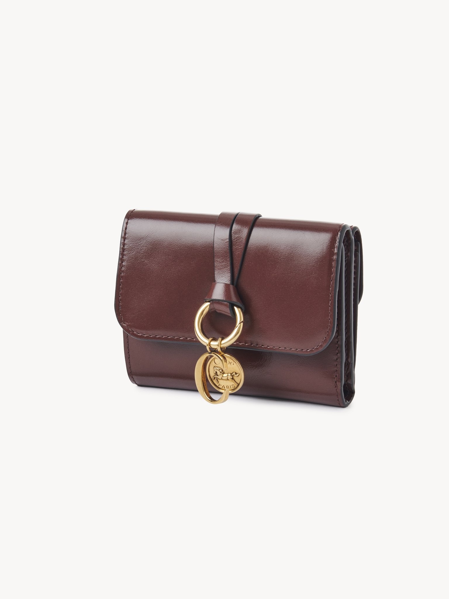SMALL ALPHABET TRI-FOLD IN SHINY LEATHER - 2