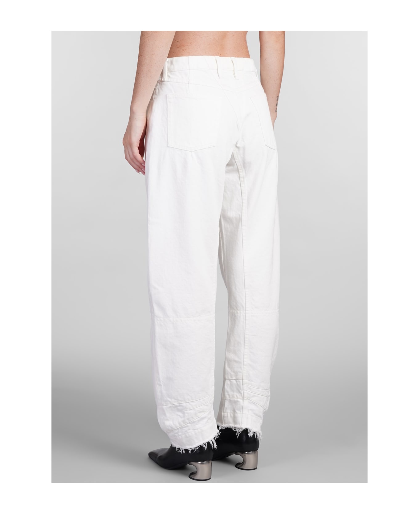 Jeans In White Cotton - 3