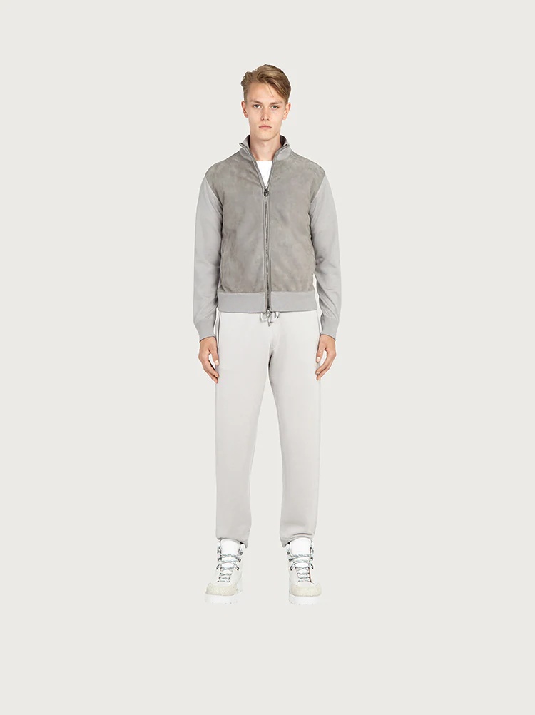 KNITTED BLOUSON WITH LEATHER DETAILS - 2