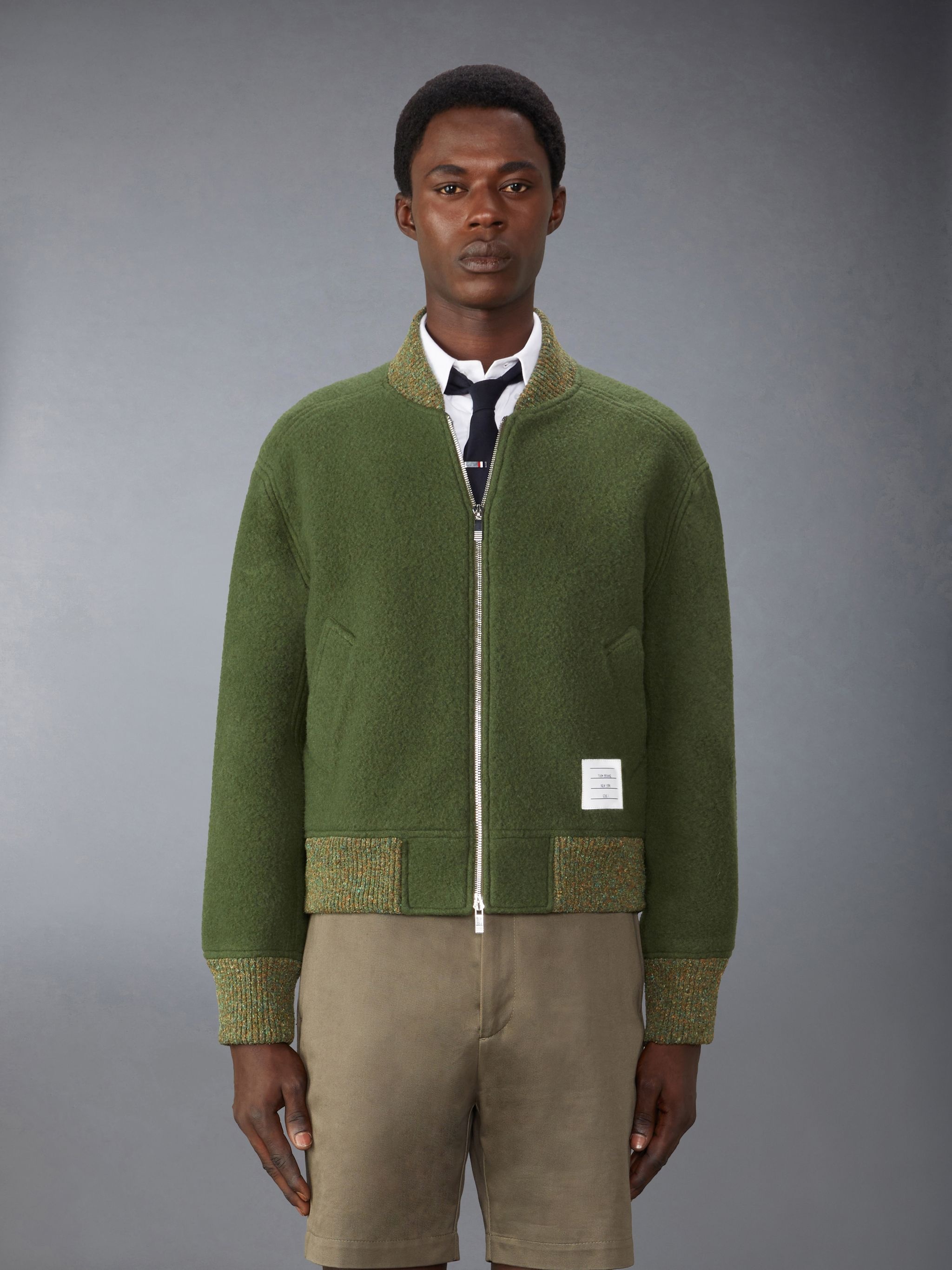 Wool Fleece Bomber Jacket - 1